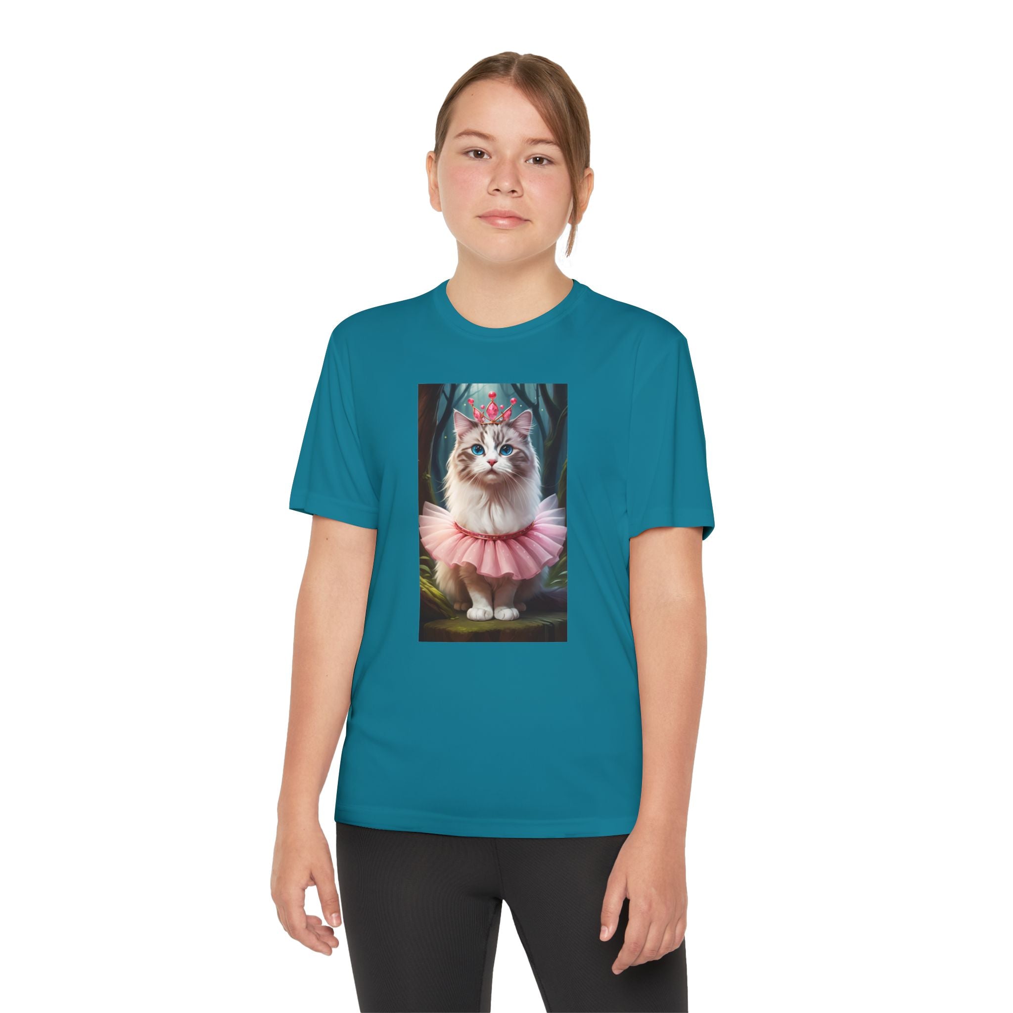 Graphic Tee, Cute Cartoon Kitten, Kids Animal Lover Shirt, Kitty Princess Design, Youth Tee for Girls and Boys, Funny Cat Shirt, Gift for