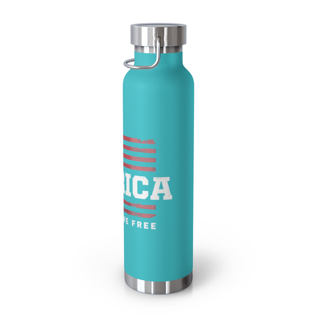 Merica Flag Patriotic Copper Insulated Water Bottle