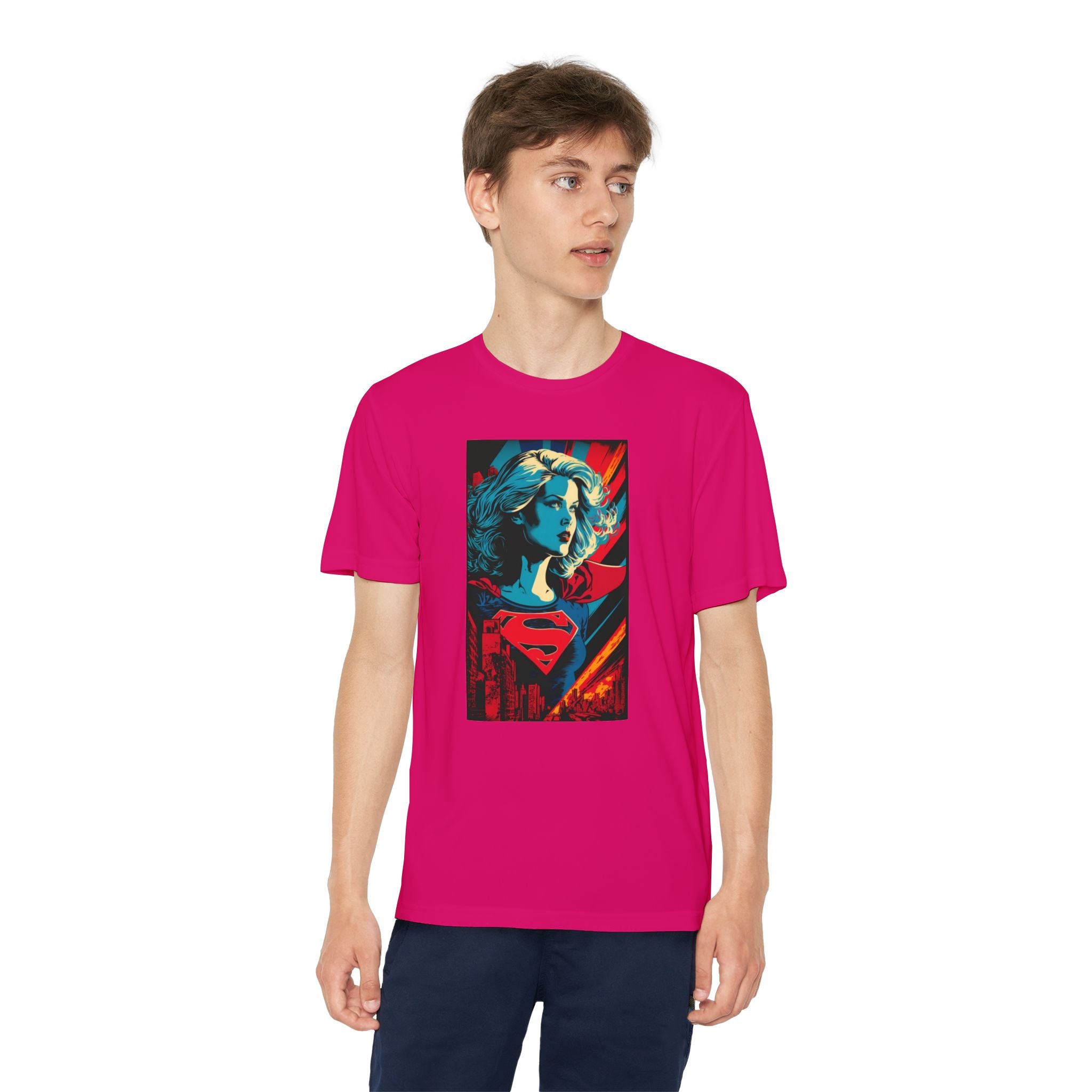 Superhero Youth T-Shirt Sports Graphic Tee, Cool Athletic Shirt for Kids