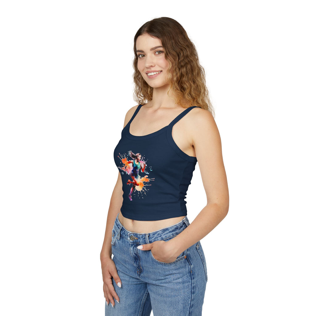 Running Woman Tank Top, Athletic Workout Top, Fitness Sleeveless Shirt, Jogging Muscle Tee, Exercise Gym Cami