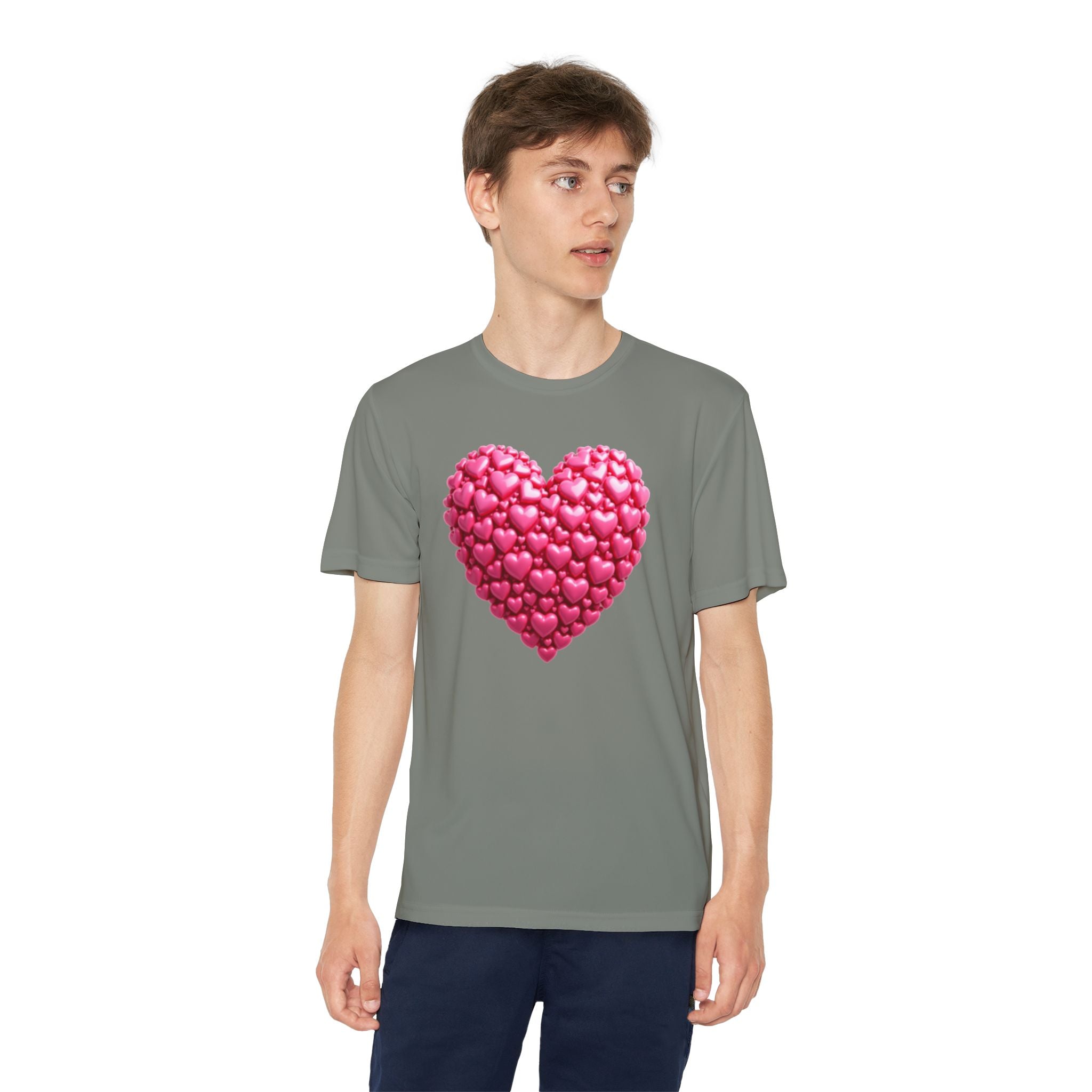 Heart Youth T-Shirt Sports Graphic Tee, Cool Athletic Shirt for Kids, Perfect for Sports Events, Team Spirit