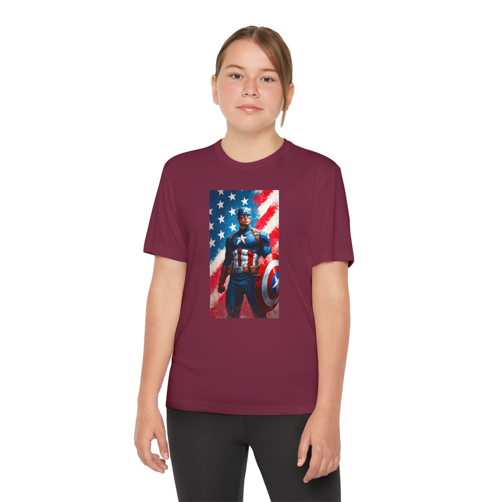 Captain America Superhero Marvel Patriotic, Kids Graphic T-Shirt, Boys Hero Top, Girls Comic Book Clothing, Birthday