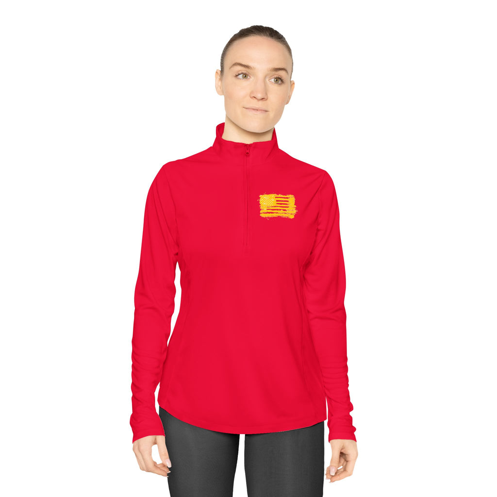 Ladies Quarter-Zip Pullover with Motivational Running Design, Athletic Apparel, Activewear, Sportswear, Fitness Gift, Running Top