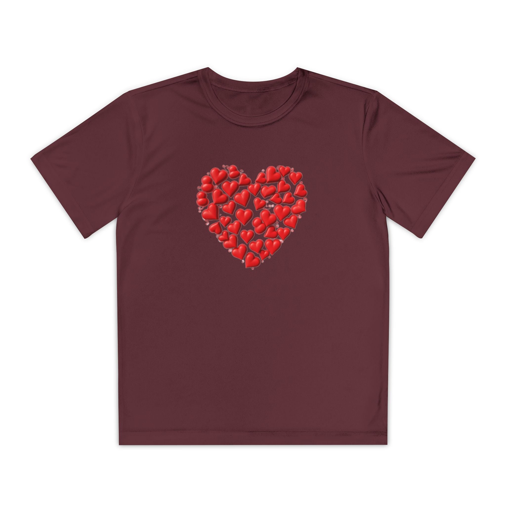 Heart Youth T-Shirt Sports Graphic Tee, Cool Athletic Shirt for Kids, Perfect for Sports Events, Team Spirit