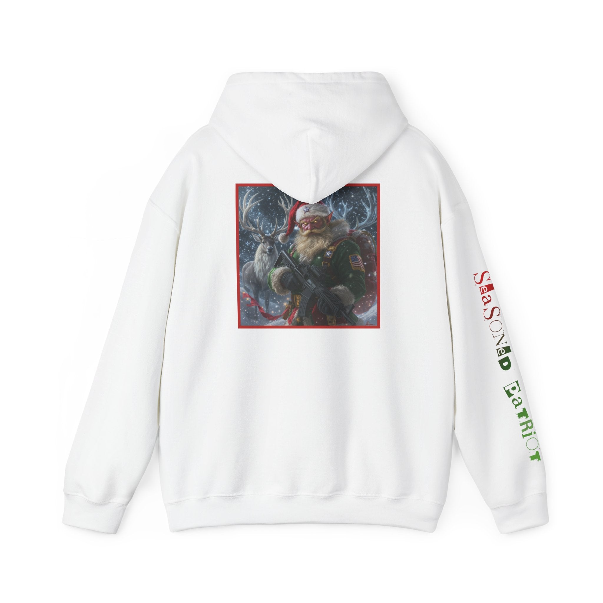 Christmas Elf Patriotic USA Hoodie, Sweatshirt, Unisex Hooded Pullover, Holiday Outerwear, Festive Winter Apparel