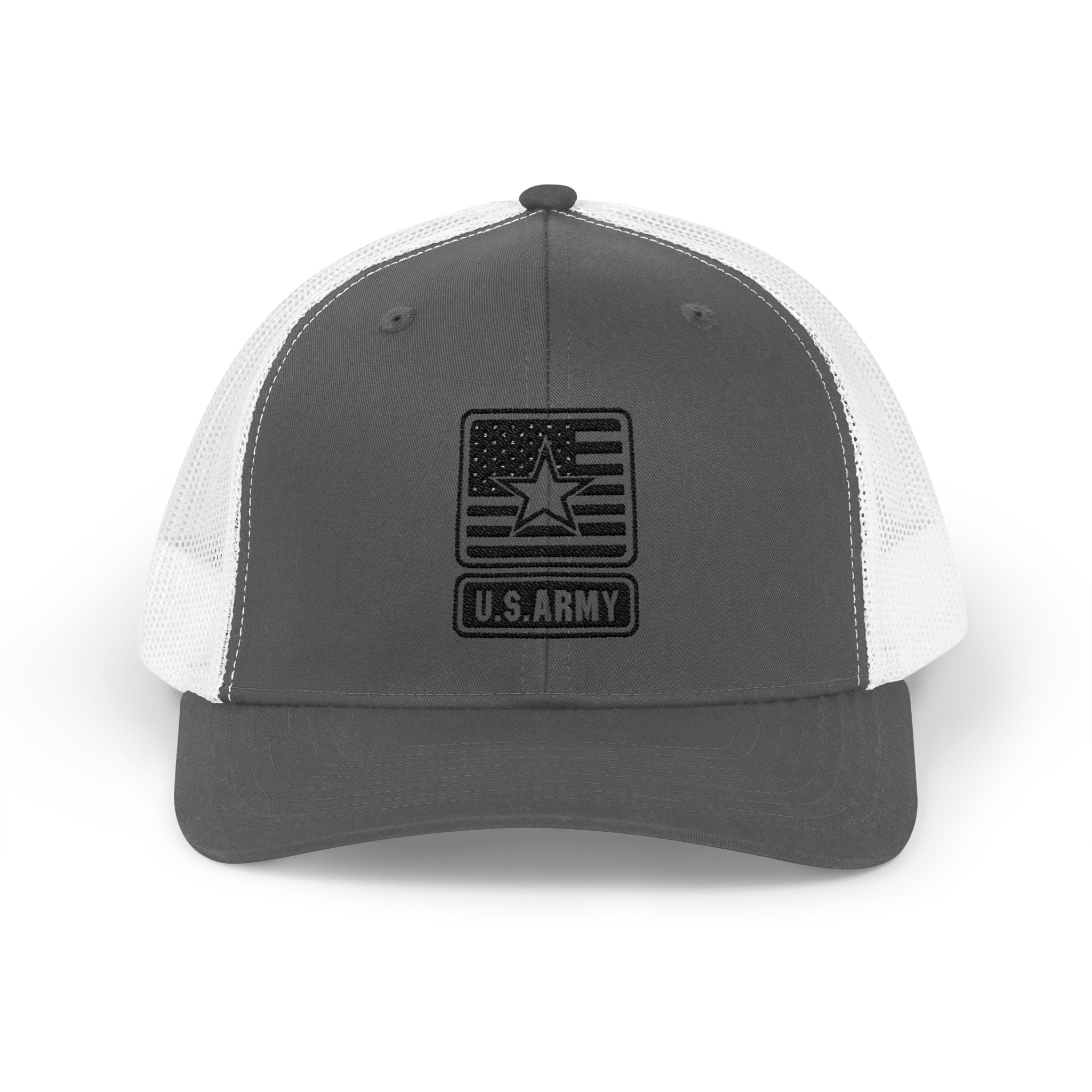 US Army Snapback Trucker Cap with Thin Red Line Design, Ideal for First Responders, Supportive Gifts, Memorials, Everyday Wear