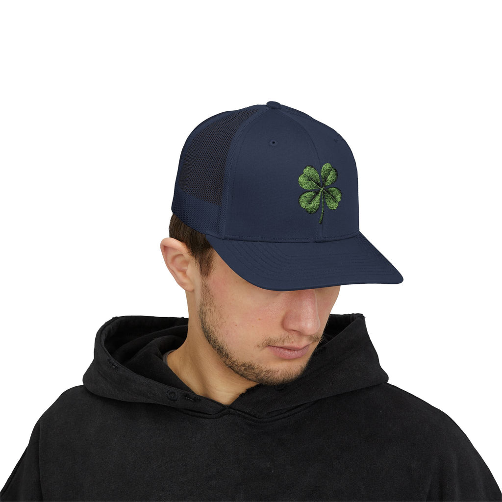 St. Patrick's Day Lucky 4-Leaf Clover Snapback Trucker Cap