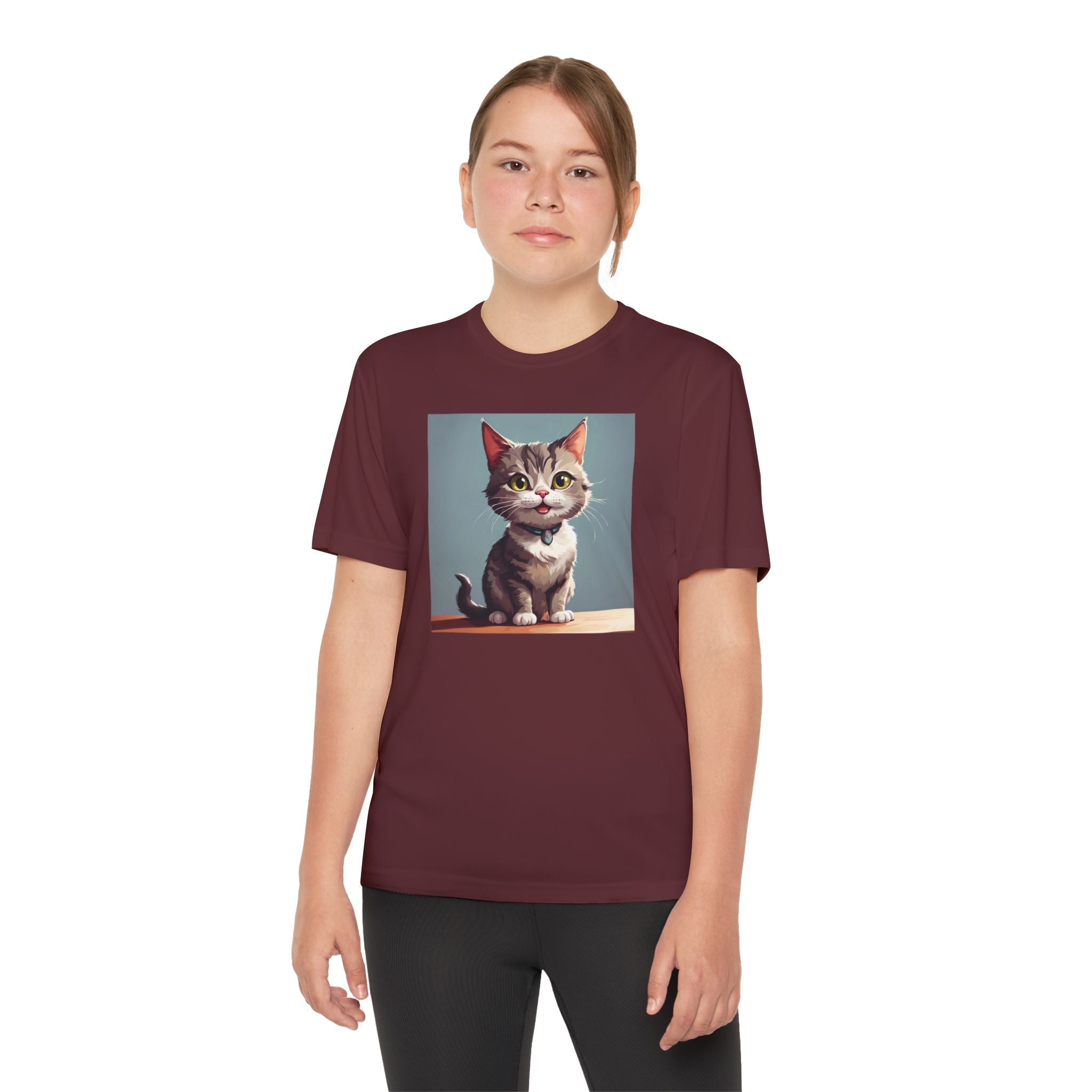 Youth Tee, Cute Kitten Graphic Shirt for Kids, Cat Lover Gift, Animal Theme Top, Children's Clothing, Feline Print Apparel