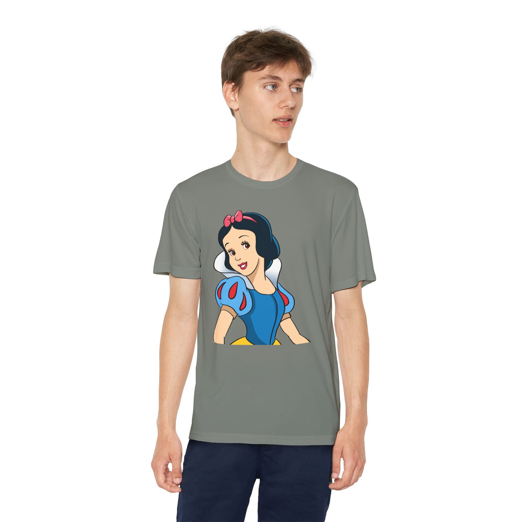 Snow White Youth T-Shirt Sports Graphic Tee, Cool Athletic Shirt for Kids, Perfect for Sports Events, Team Spirit
