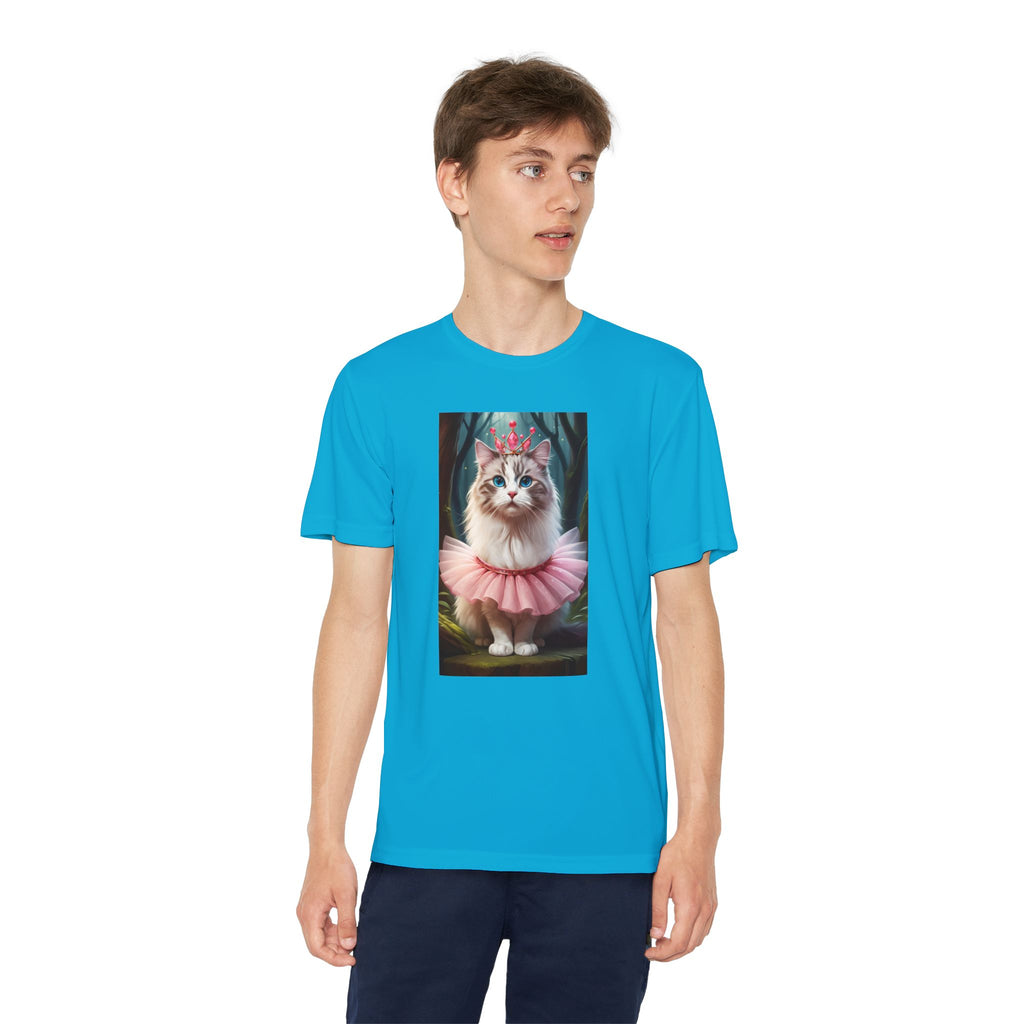Graphic Tee, Cute Cartoon Kitten, Kids Animal Lover Shirt, Kitty Princess Design, Youth Tee for Girls and Boys, Funny Cat Shirt, Gift for