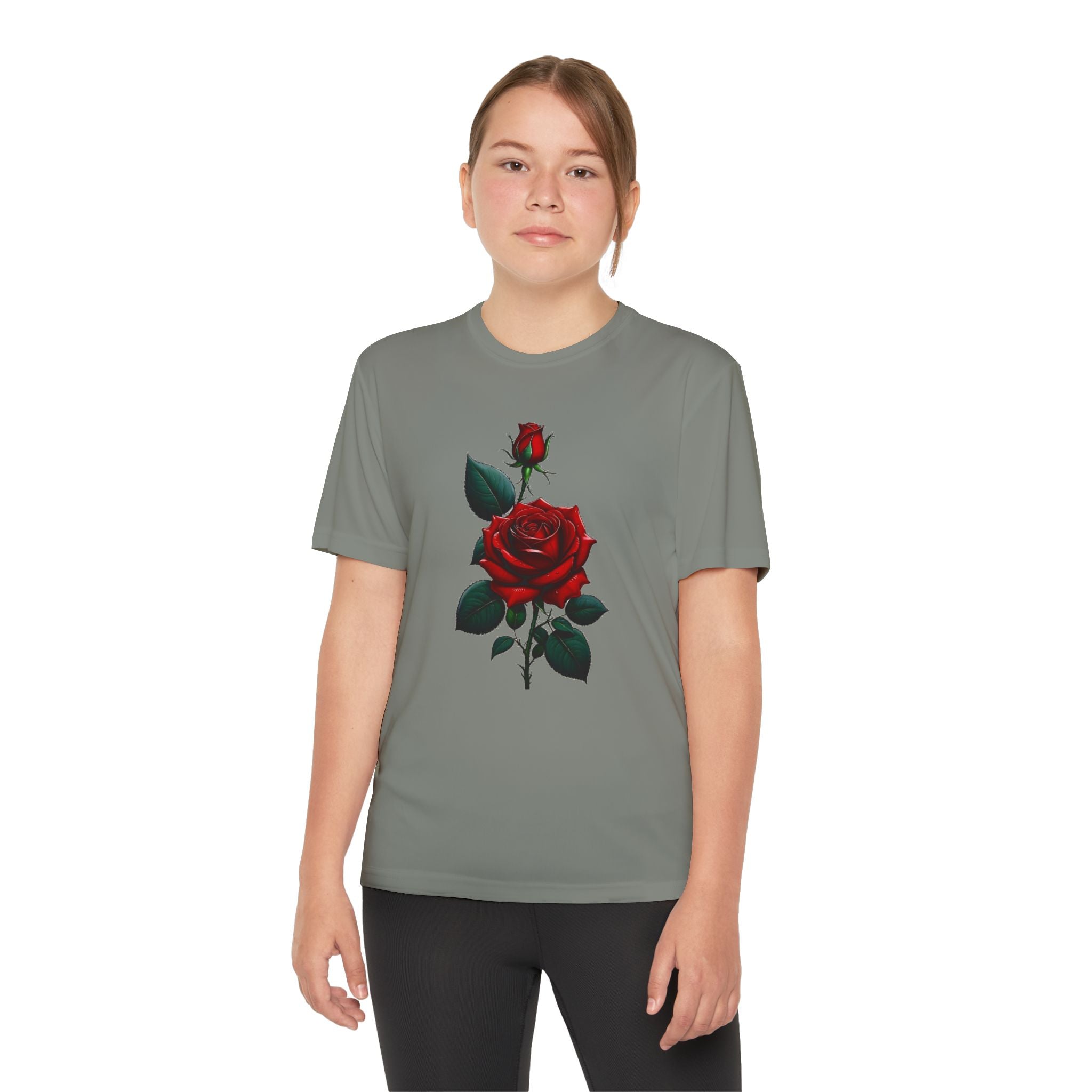 Flower Youth Tshirt, Girls Floral Tee, Kids Spring Shirt, Children's Botanical Top, Teen Blossom T-Shirt