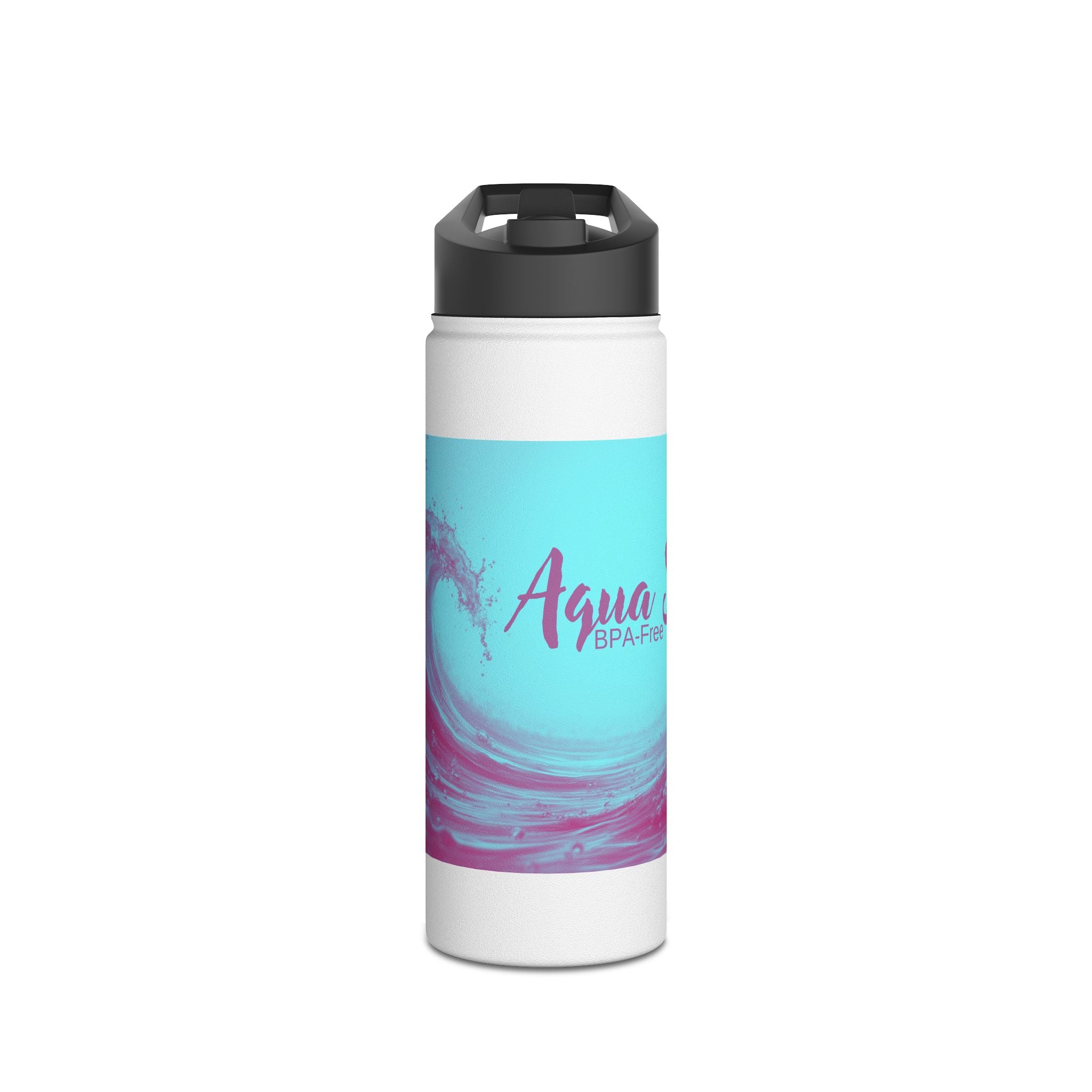 Aqua Wave Stainless Steel Water Bottle, Hydration Gift, Outdoor Adventure, Beach Vibes, Eco-Friendly, Travel Companion