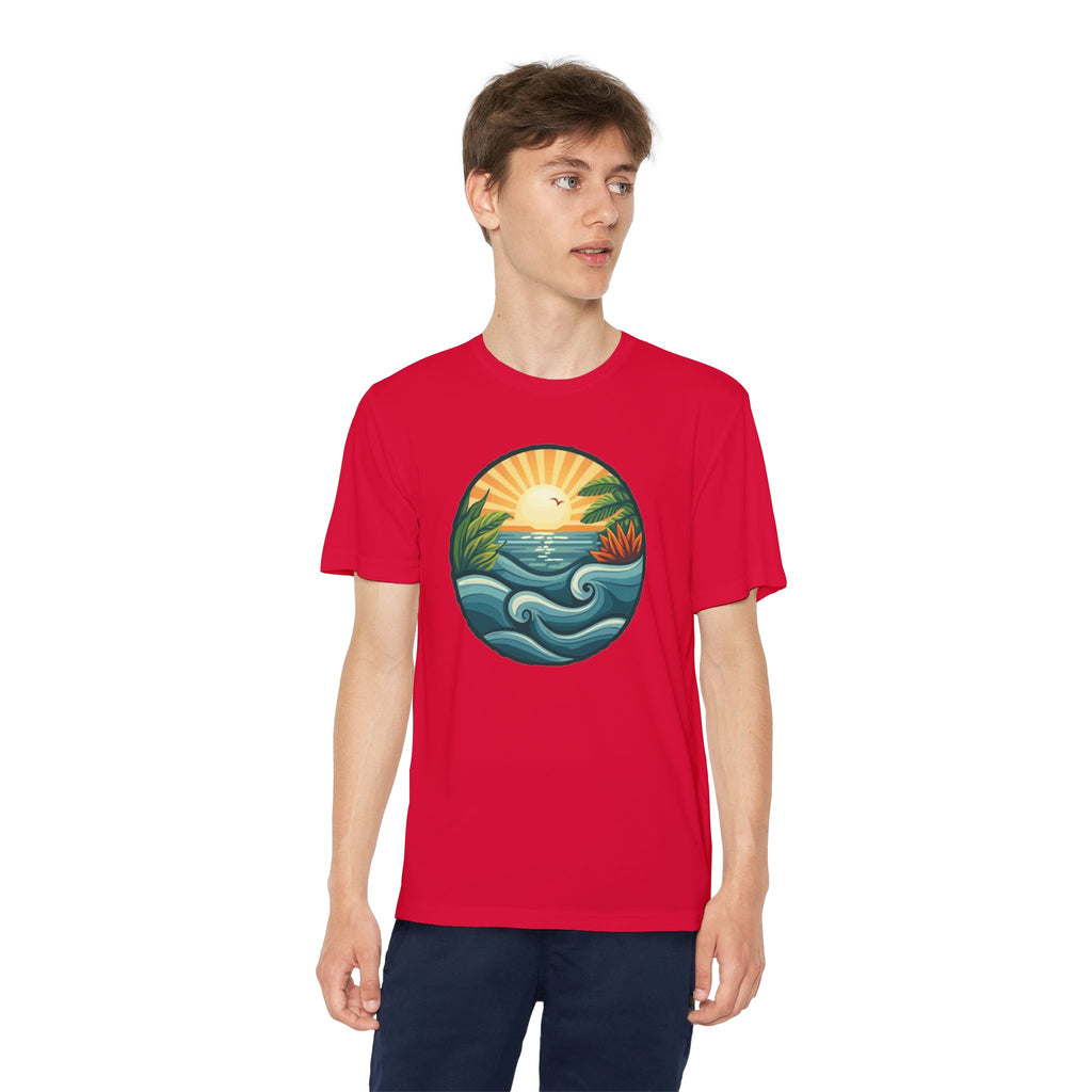 Beach Shirt Youth Competitor Tee, Kids Surf Tee, Summer Vacation Top, Ocean Lover T-Shirt, Coastal Clothing