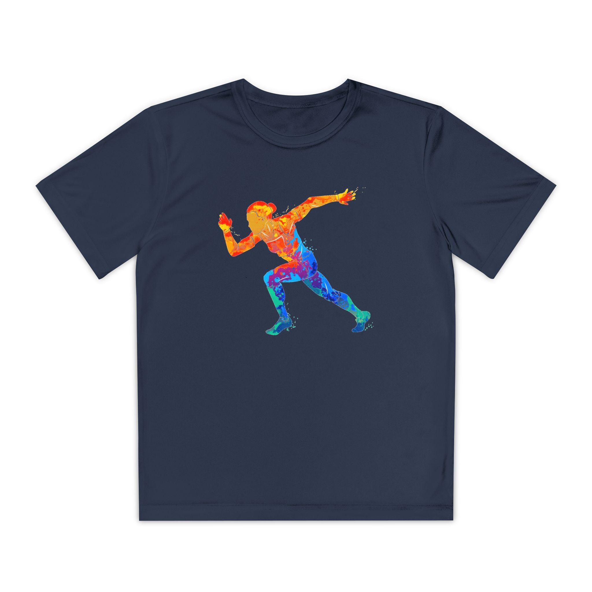 Running Youth T-Shirt Sports Graphic Tee, Cool Athletic Shirt for Kids, Perfect for Sports Events, Team Spirit