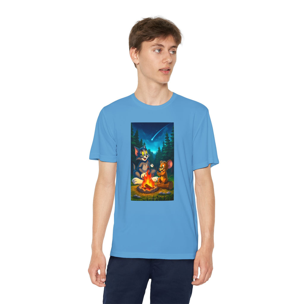 Youth Competitor Tee with Tom And Jerry design, Cartoon Graphic Kid's T-Shirt, Kids Tee, Children's Clothing, Funny Tee for Boys and Girls