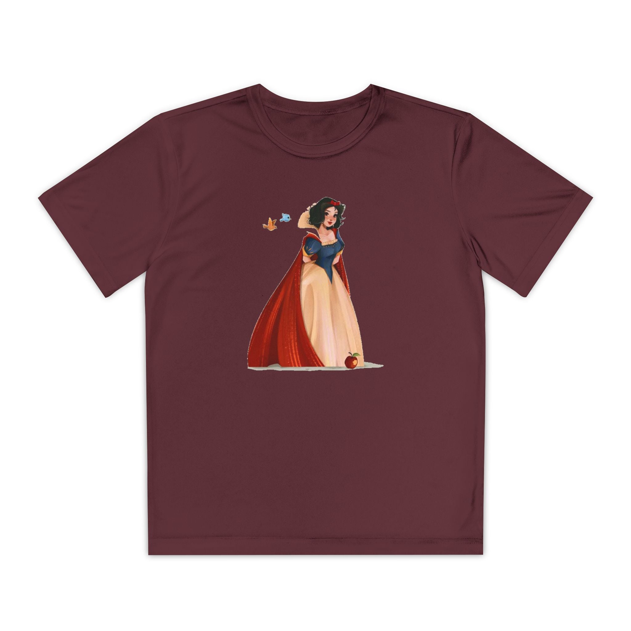 Snow White Youth T-Shirt Sports Graphic Tee, Cool Athletic Shirt for Kids, Perfect for Sports Events, Team Spirit