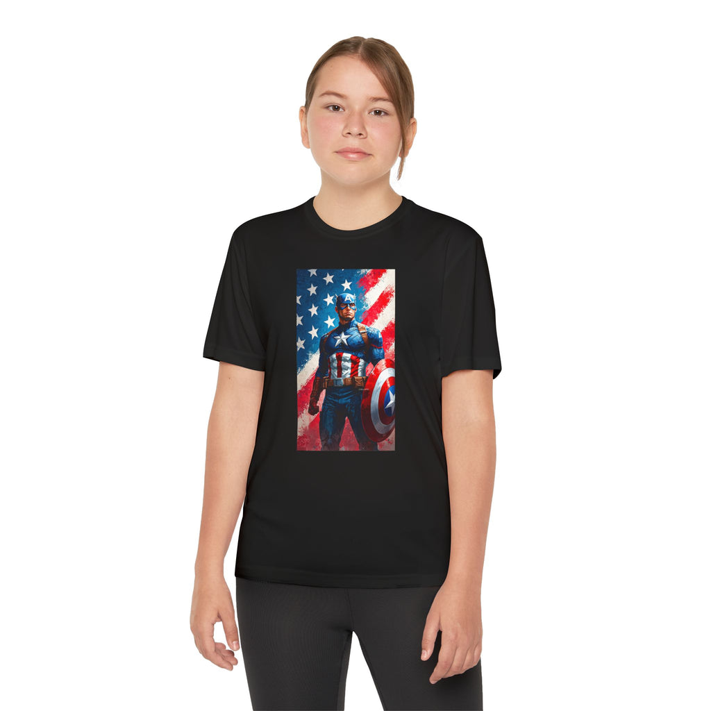 Captain America Superhero Marvel Patriotic, Kids Graphic T-Shirt, Boys Hero Top, Girls Comic Book Clothing, Birthday