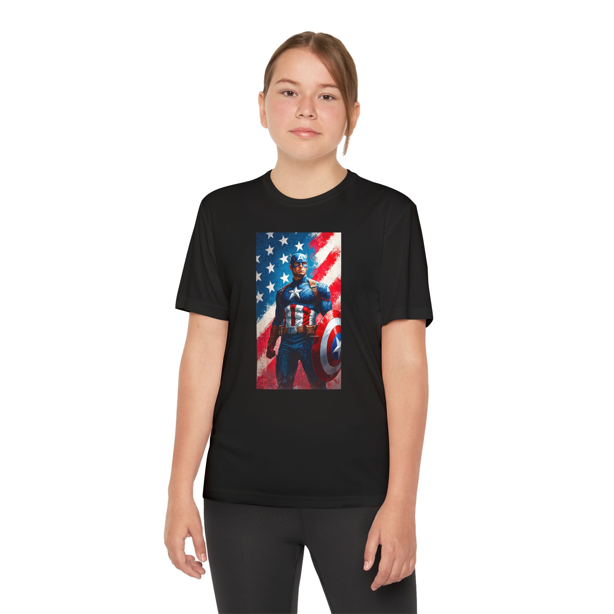 Captain America Superhero Marvel Patriotic, Kids Graphic T-Shirt, Boys Hero Top, Girls Comic Book Clothing, Birthday