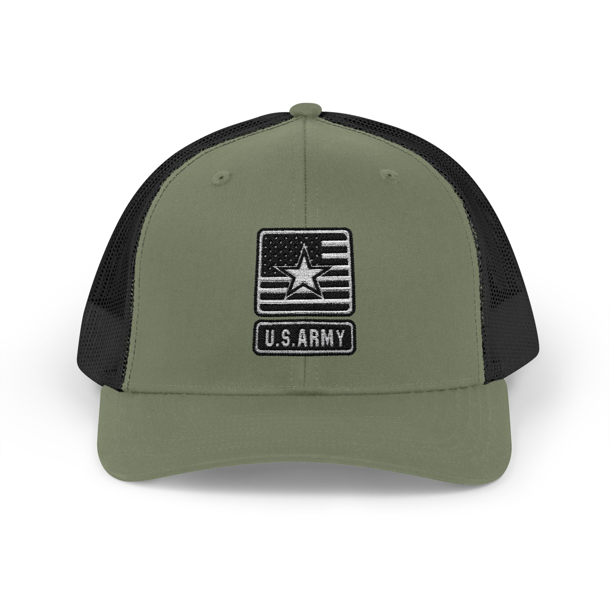 US Army Snapback Trucker Cap with Thin Red Line Design, Ideal for First Responders, Supportive Gifts, Memorials, Everyday Wear