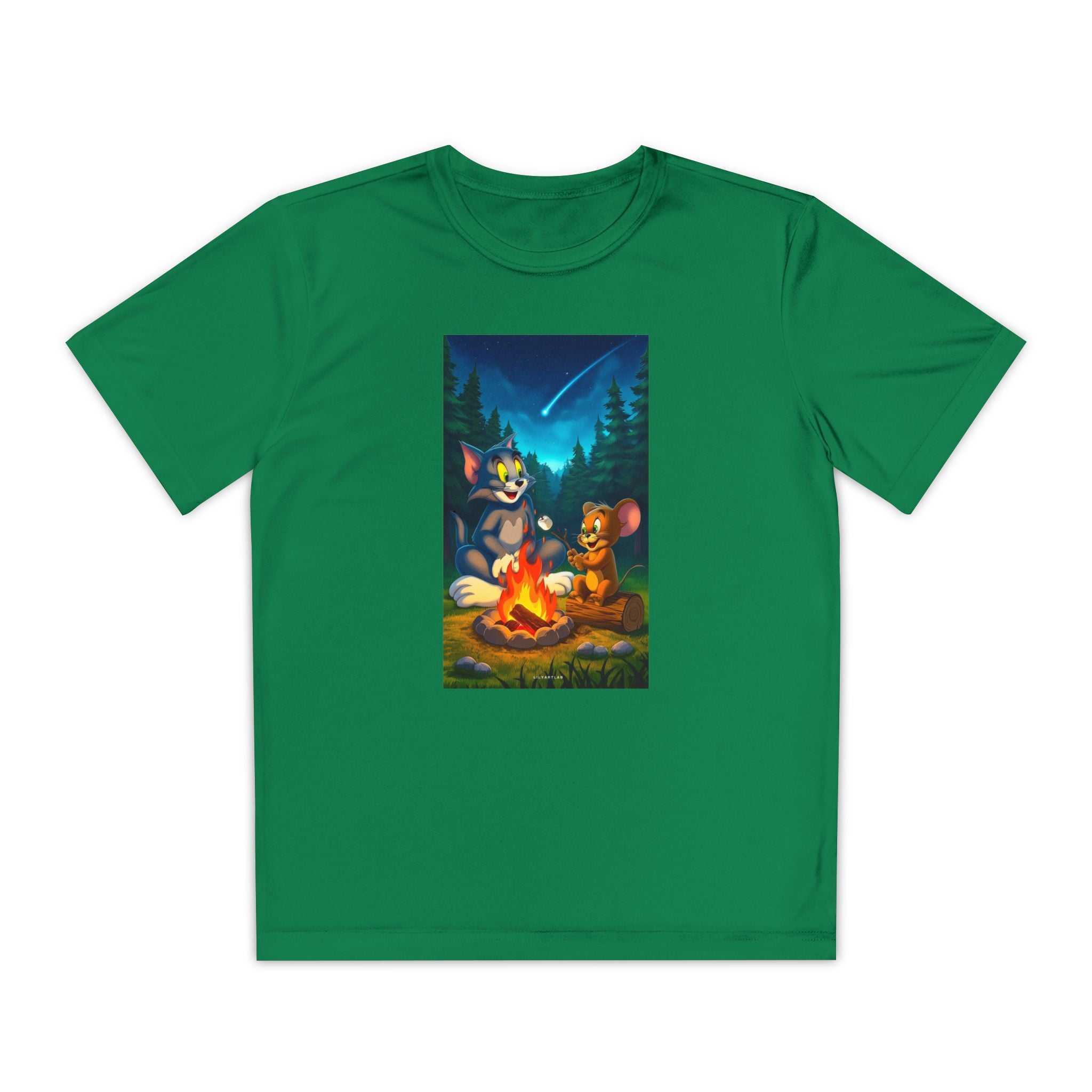 Youth Competitor Tee with Tom And Jerry design, Cartoon Graphic Kid's T-Shirt, Kids Tee, Children's Clothing, Funny Tee for Boys and Girls