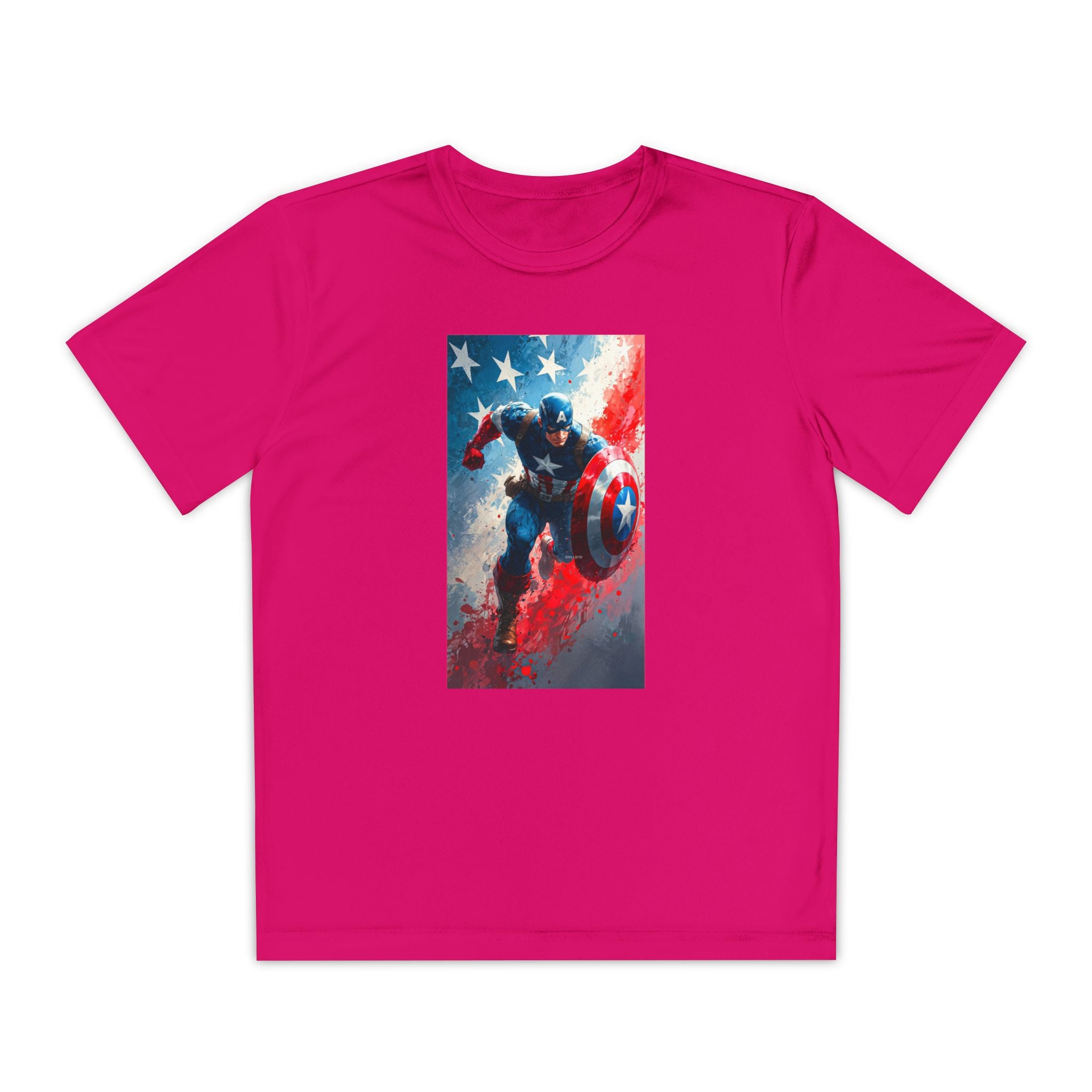 Captain America Superhero Marvel Patriotic, Kids Graphic T-Shirt, Boys Hero Top, Girls Comic Book Clothing, Birthday