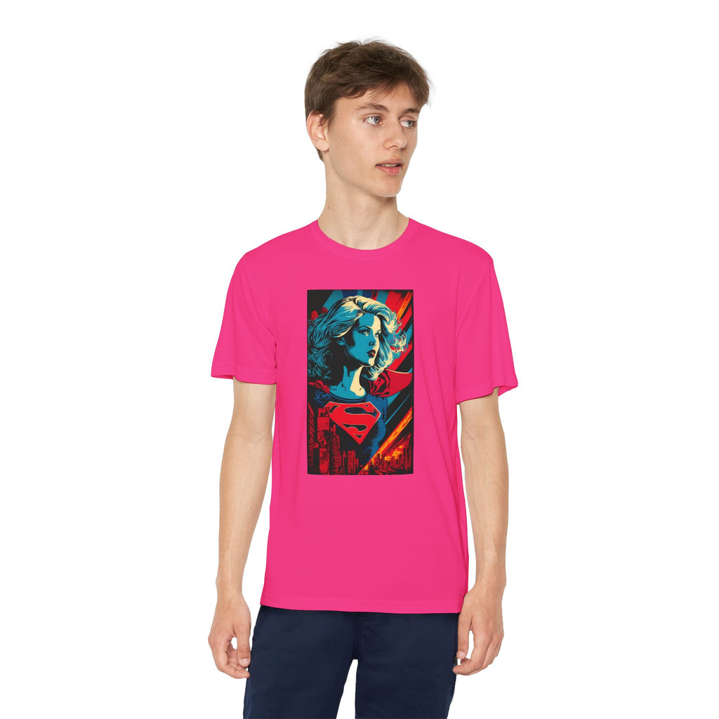 Superhero Youth T-Shirt Sports Graphic Tee, Cool Athletic Shirt for Kids
