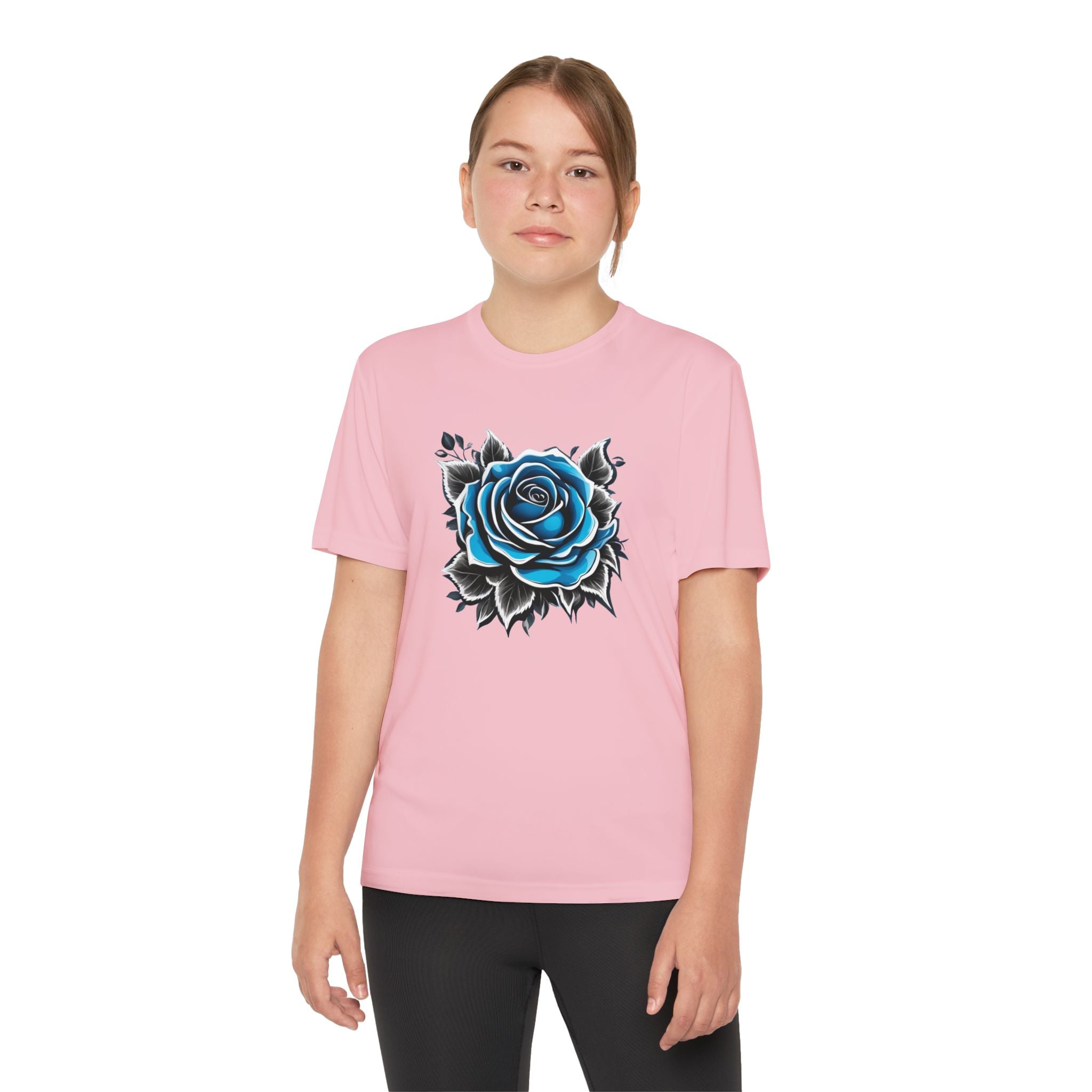 Flower Youth T-Shirt Sports Graphic Tee, Cool Athletic Shirt for Kids