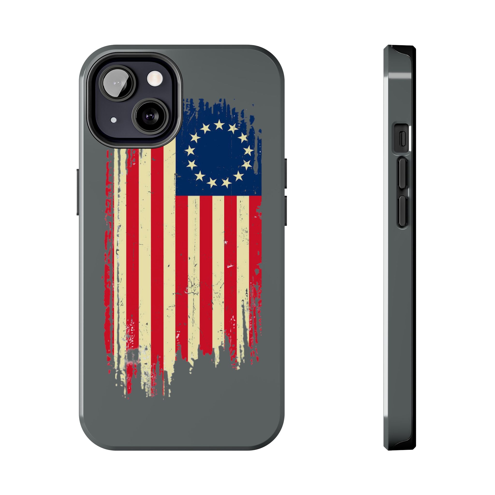 Patriotic Phone Cases with Vintage Flag Design, Tough Case for Independence Day, Memorial Day, 4th of July, Gift for Veterans, USA Pride