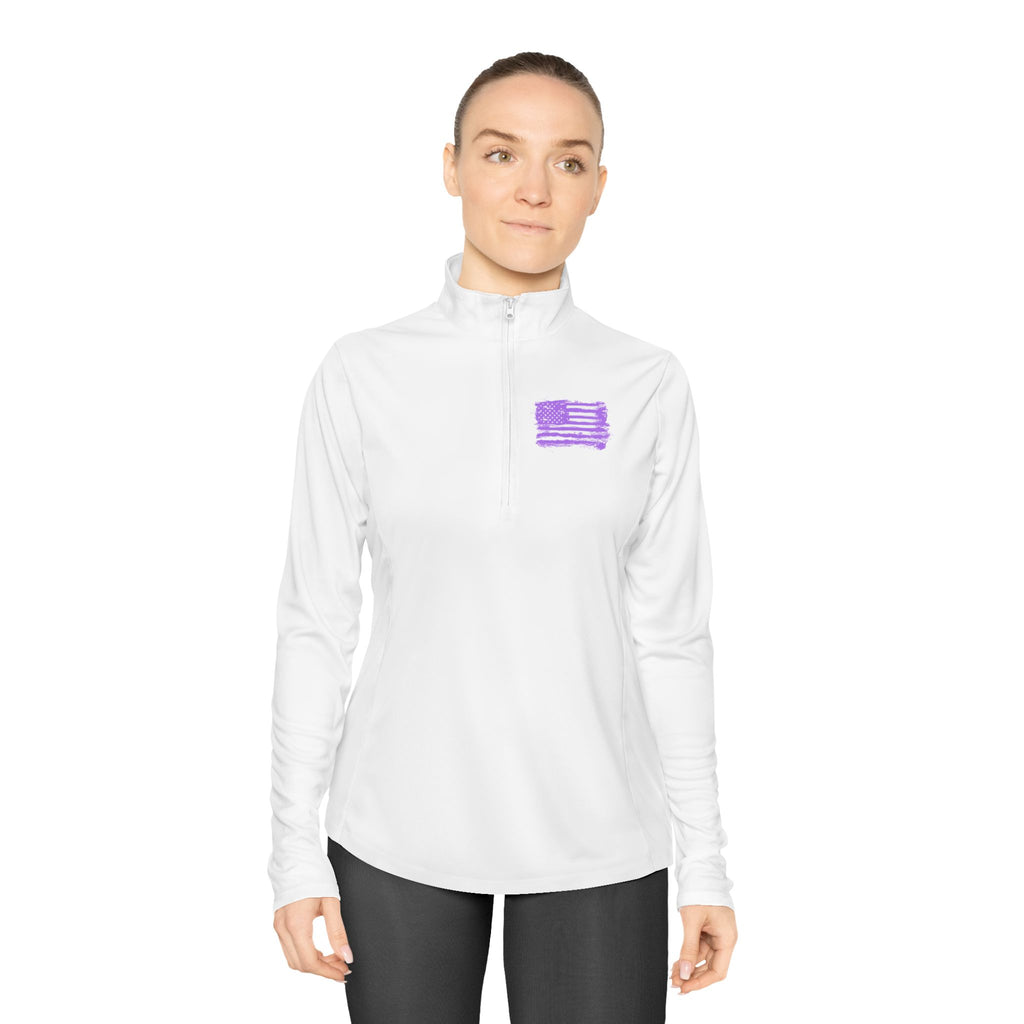 Ladies Quarter-Zip Pullover with Motivational Running Design, Athletic Apparel, Activewear, Sportswear, Fitness Gift, Running Top