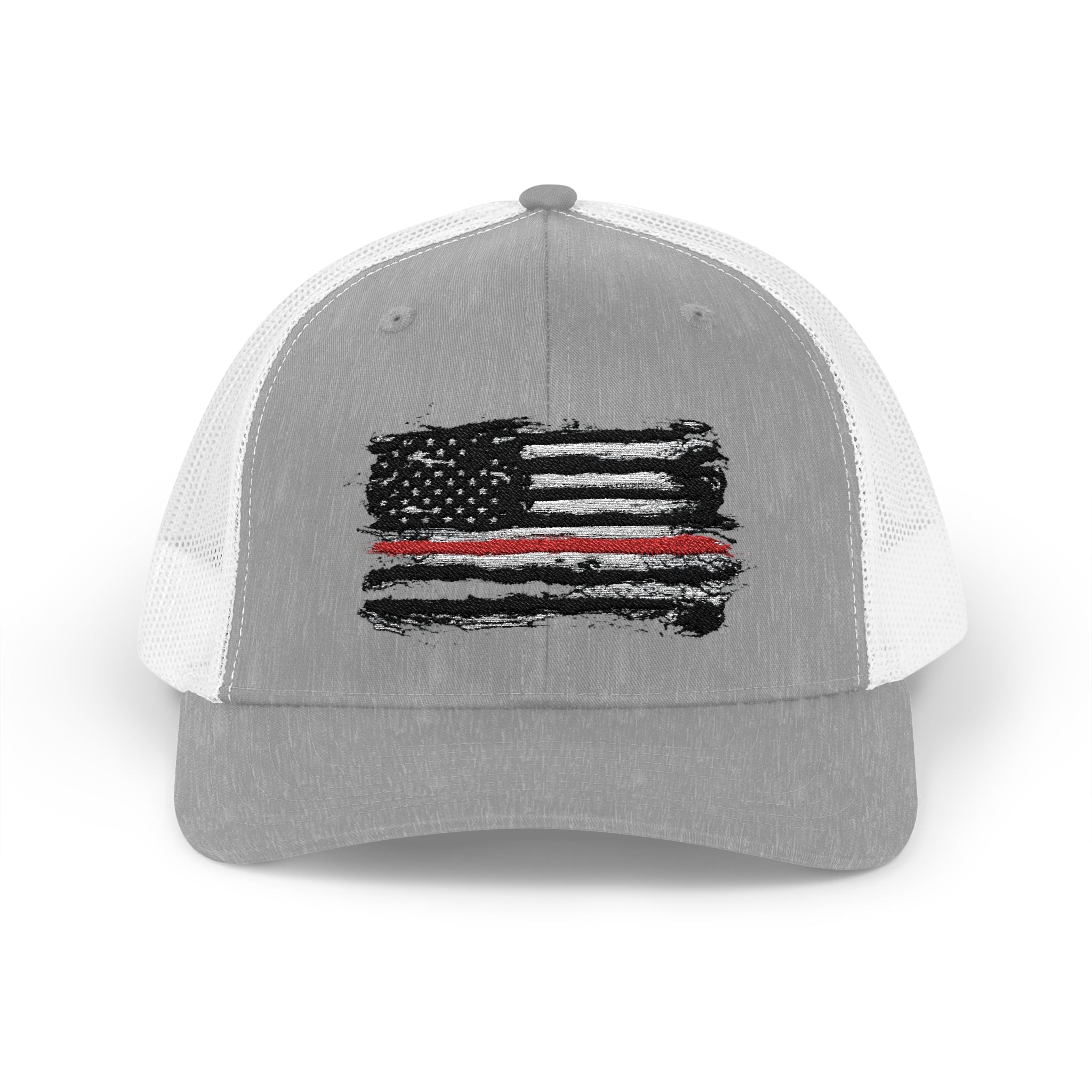 Thin Red Line Patriotic Snapback Trucker Cap with Thin Red Line Design, Ideal for First Responders, Supportive Gifts, Everyday Wear
