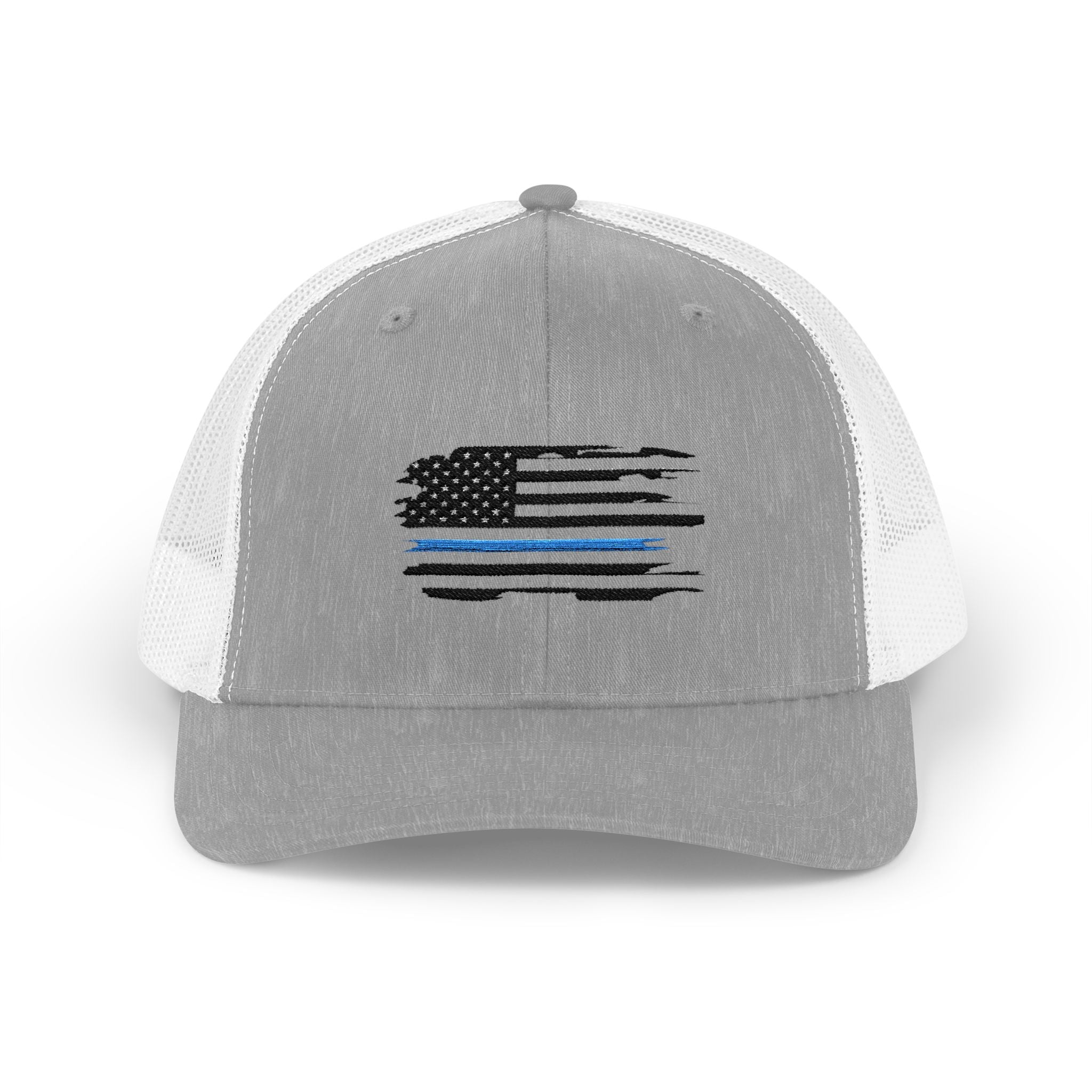 Back The Blue Snapback Trucker Cap with Thin Red Line Design, Ideal for First Responders, Supportive Gifts, Memorials, Everyday Wear