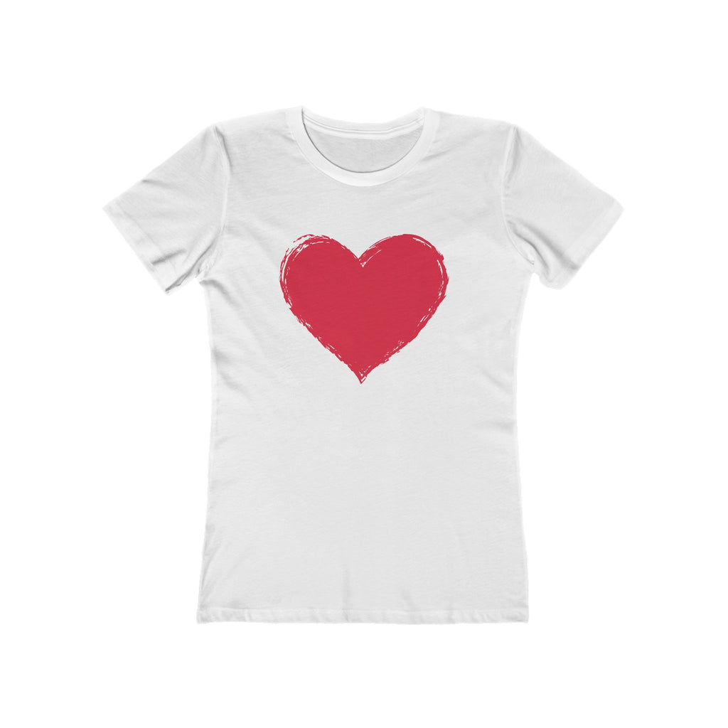 Heart Chic Women's Boyfriend Tee, Casual Outfits, Gift for Her, Weekend Wear, Trendy Style, Everyday Comfort