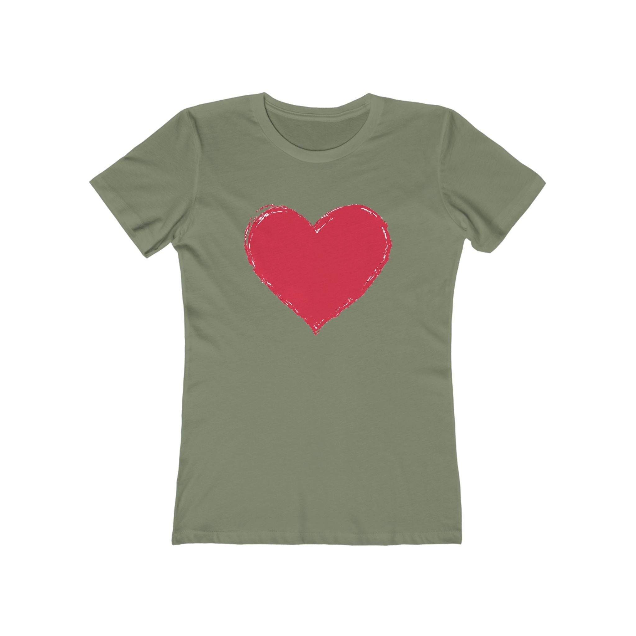 Heart Chic Women's Boyfriend Tee, Casual Outfits, Gift for Her, Weekend Wear, Trendy Style, Everyday Comfort