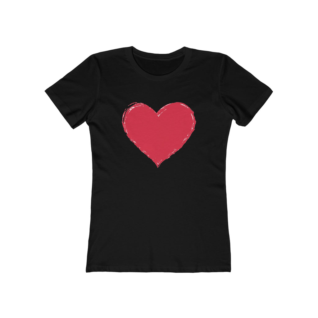 Heart Chic Women's Boyfriend Tee, Casual Outfits, Gift for Her, Weekend Wear, Trendy Style, Everyday Comfort
