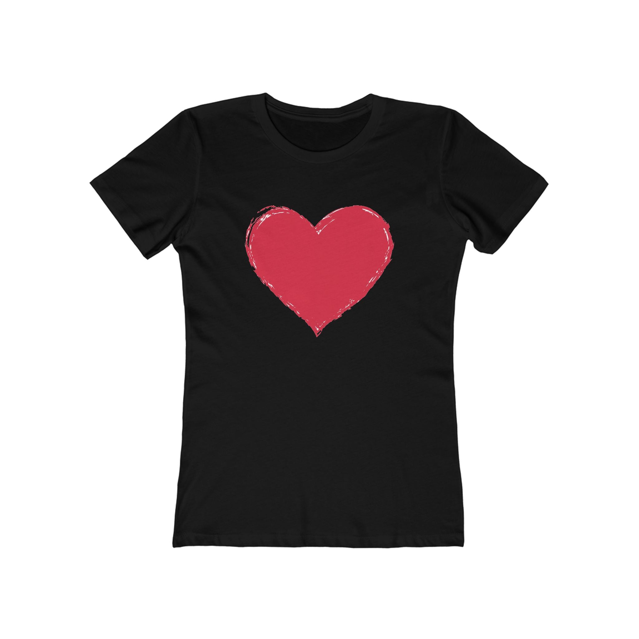 Heart Chic Women's Boyfriend Tee, Casual Outfits, Gift for Her, Weekend Wear, Trendy Style, Everyday Comfort