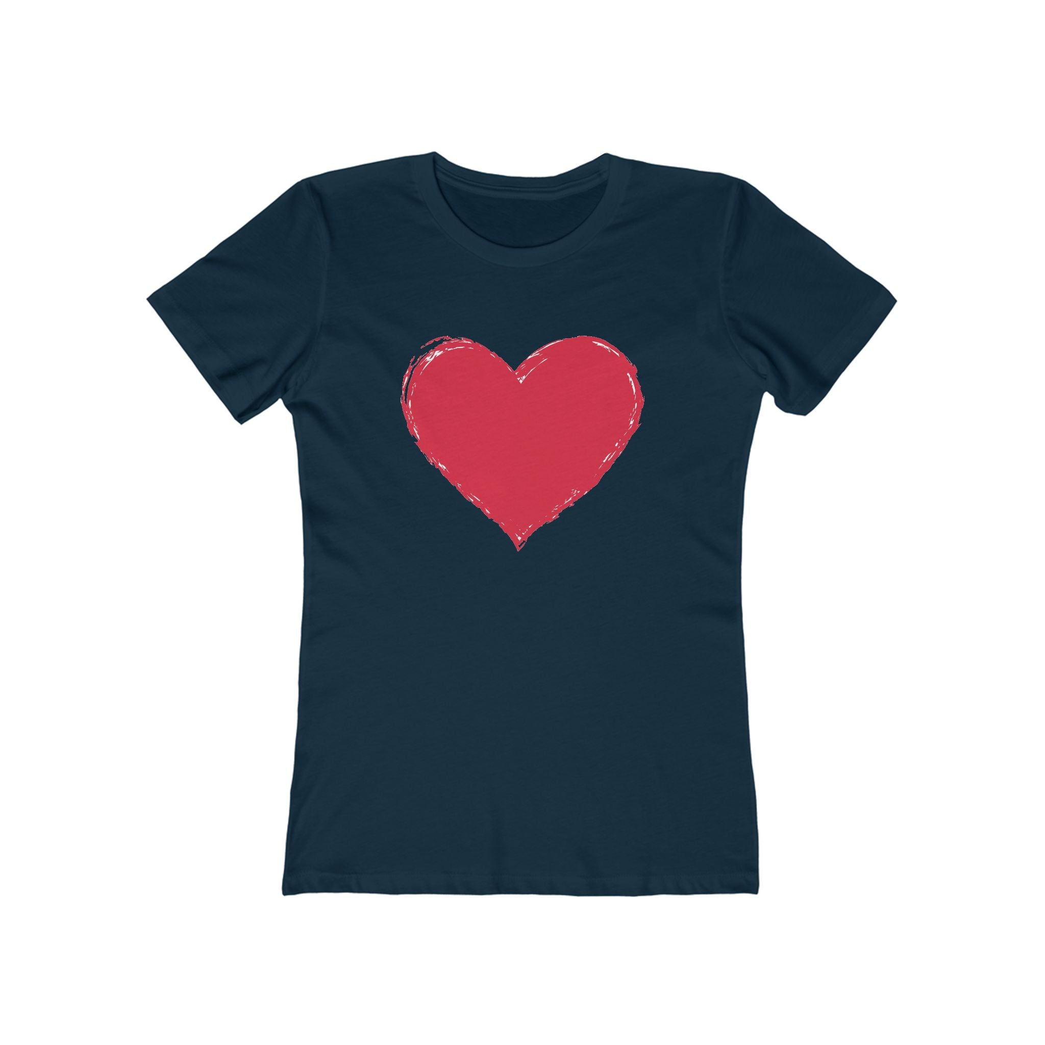 Heart Chic Women's Boyfriend Tee, Casual Outfits, Gift for Her, Weekend Wear, Trendy Style, Everyday Comfort