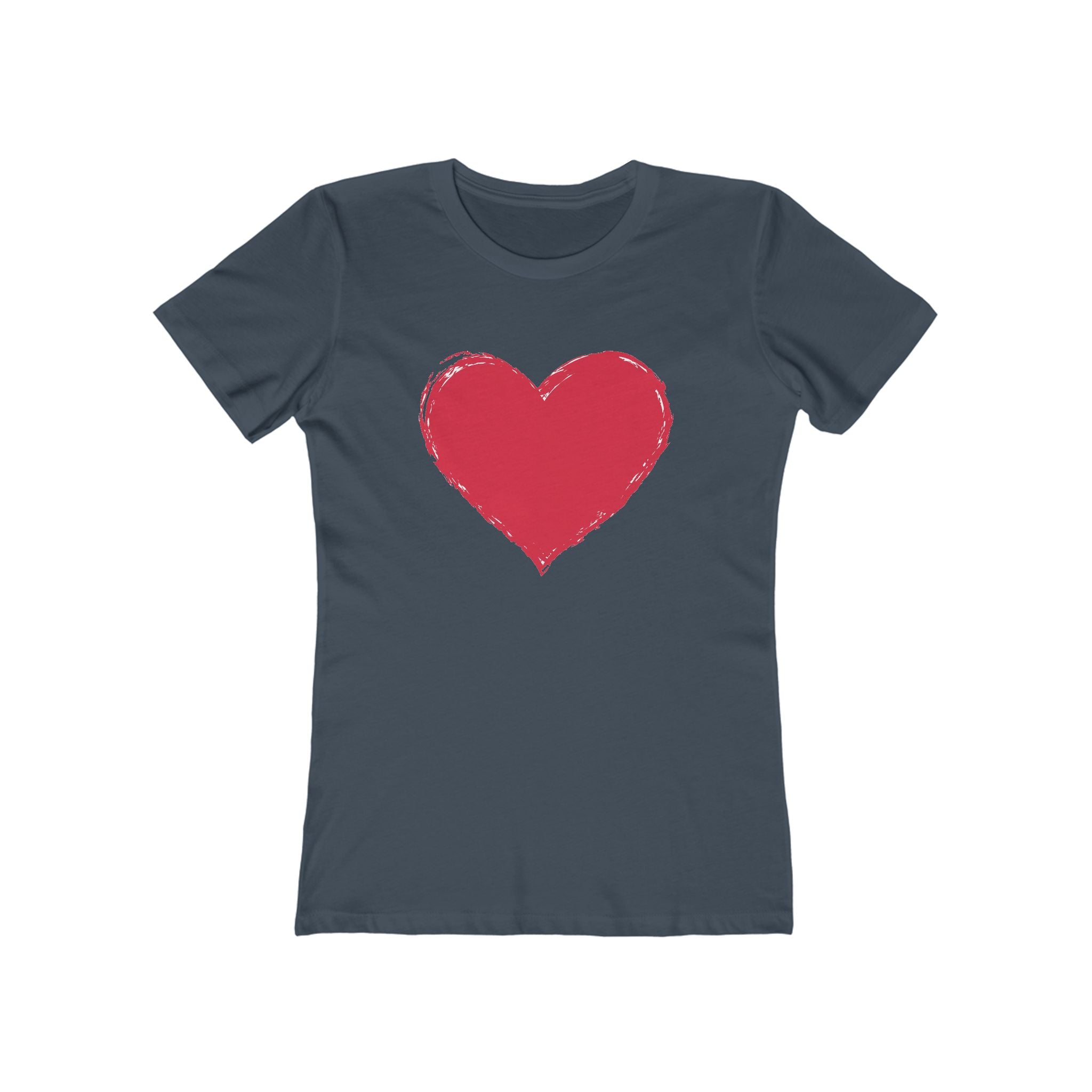 Heart Chic Women's Boyfriend Tee, Casual Outfits, Gift for Her, Weekend Wear, Trendy Style, Everyday Comfort