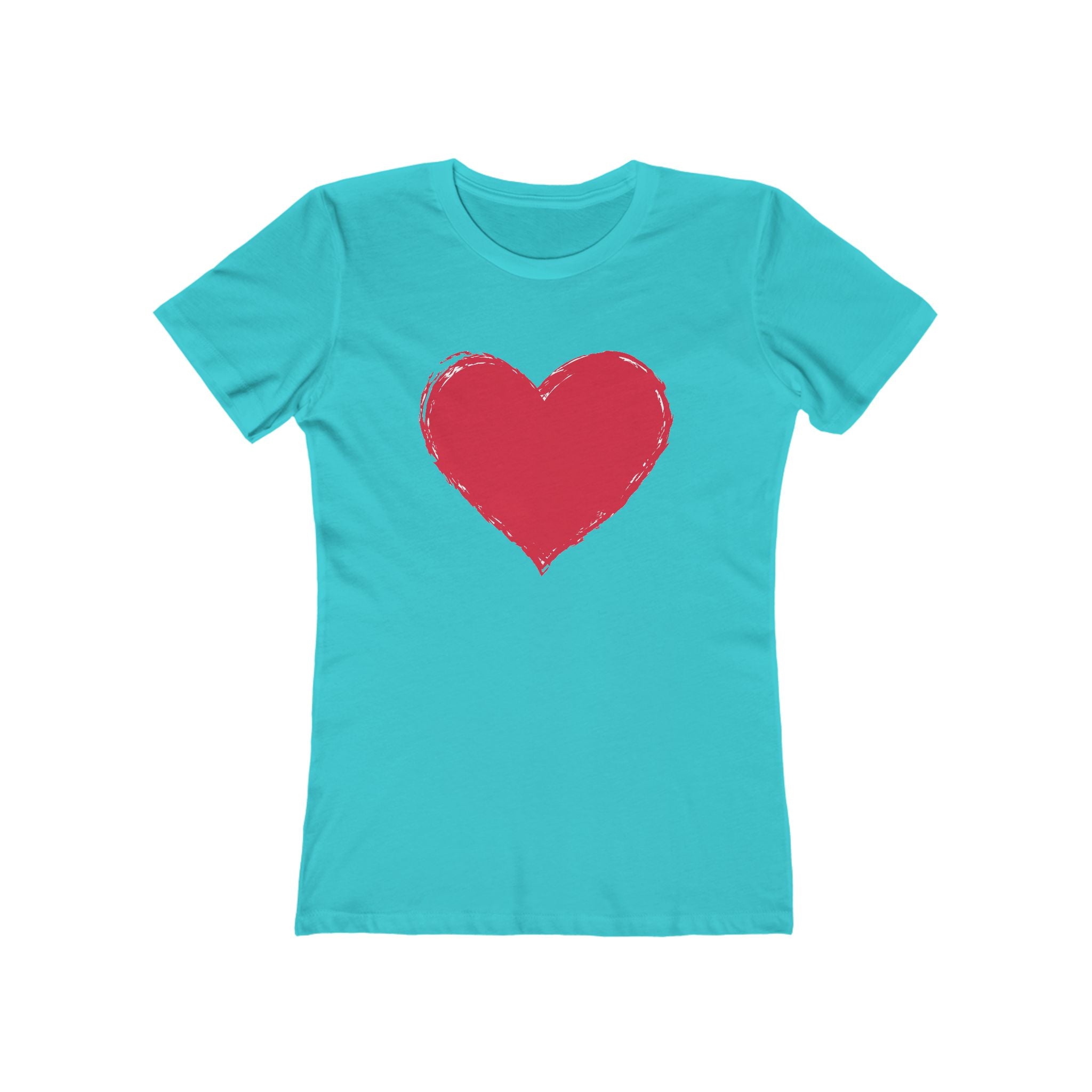 Heart Chic Women's Boyfriend Tee, Casual Outfits, Gift for Her, Weekend Wear, Trendy Style, Everyday Comfort