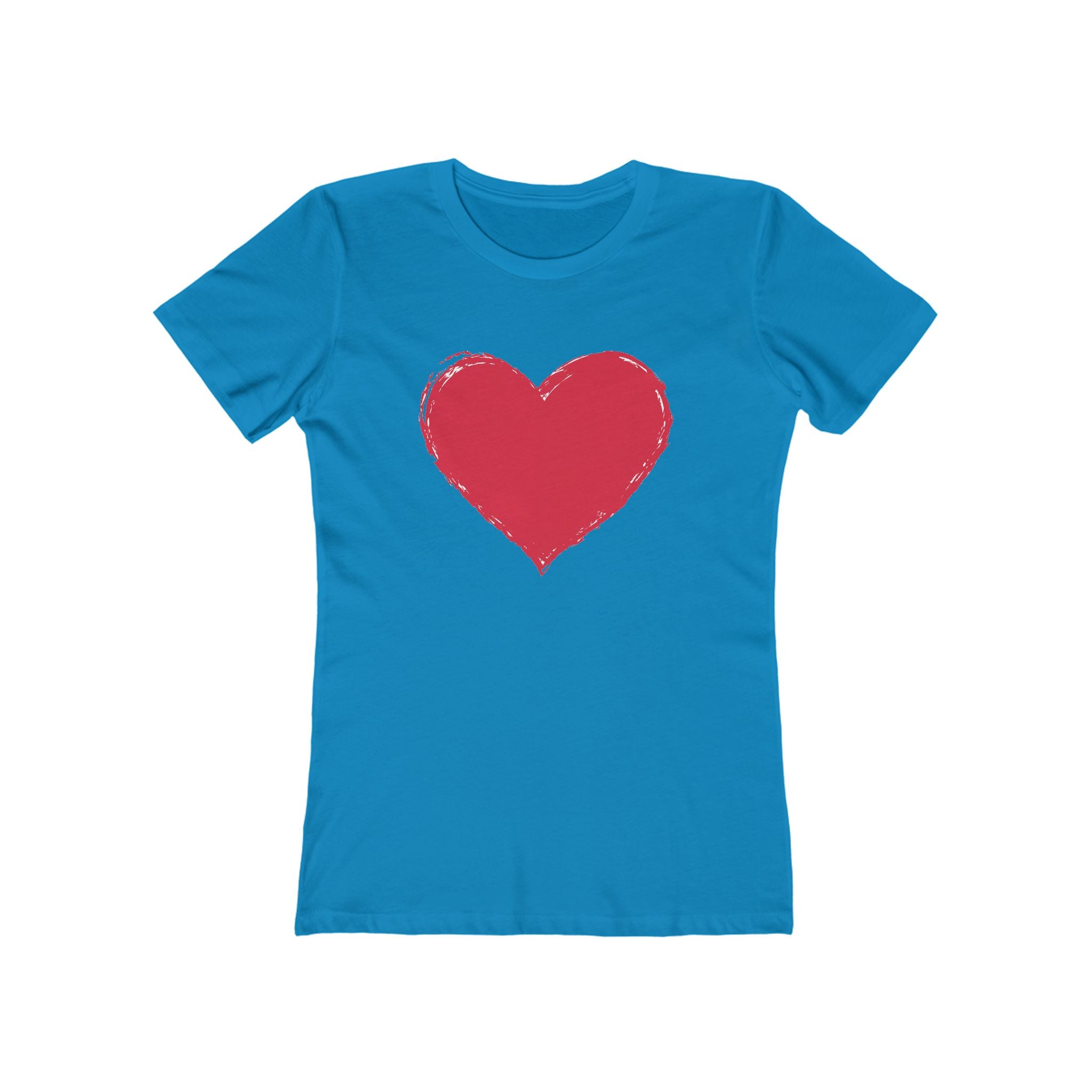 Heart Chic Women's Boyfriend Tee, Casual Outfits, Gift for Her, Weekend Wear, Trendy Style, Everyday Comfort