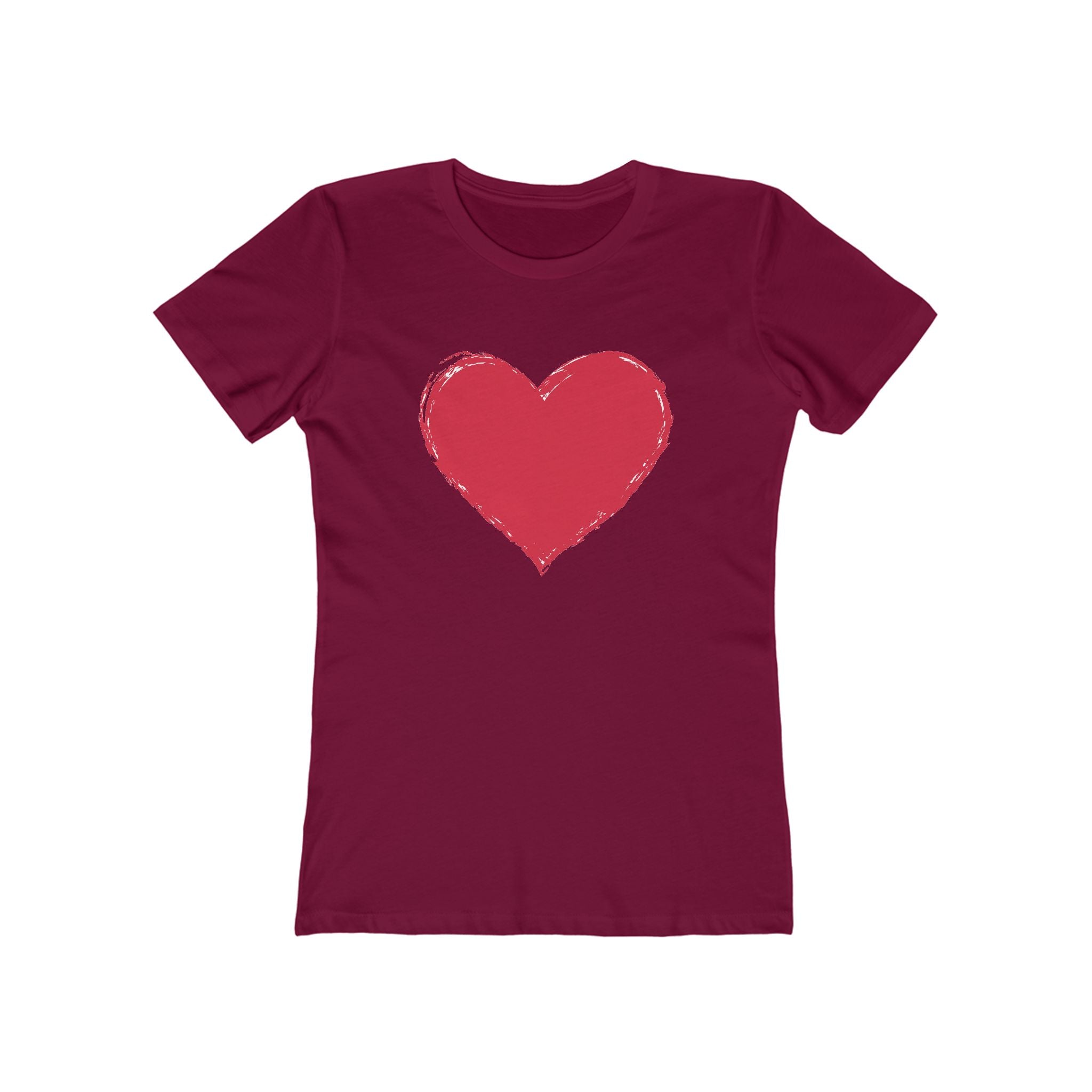 Heart Chic Women's Boyfriend Tee, Casual Outfits, Gift for Her, Weekend Wear, Trendy Style, Everyday Comfort