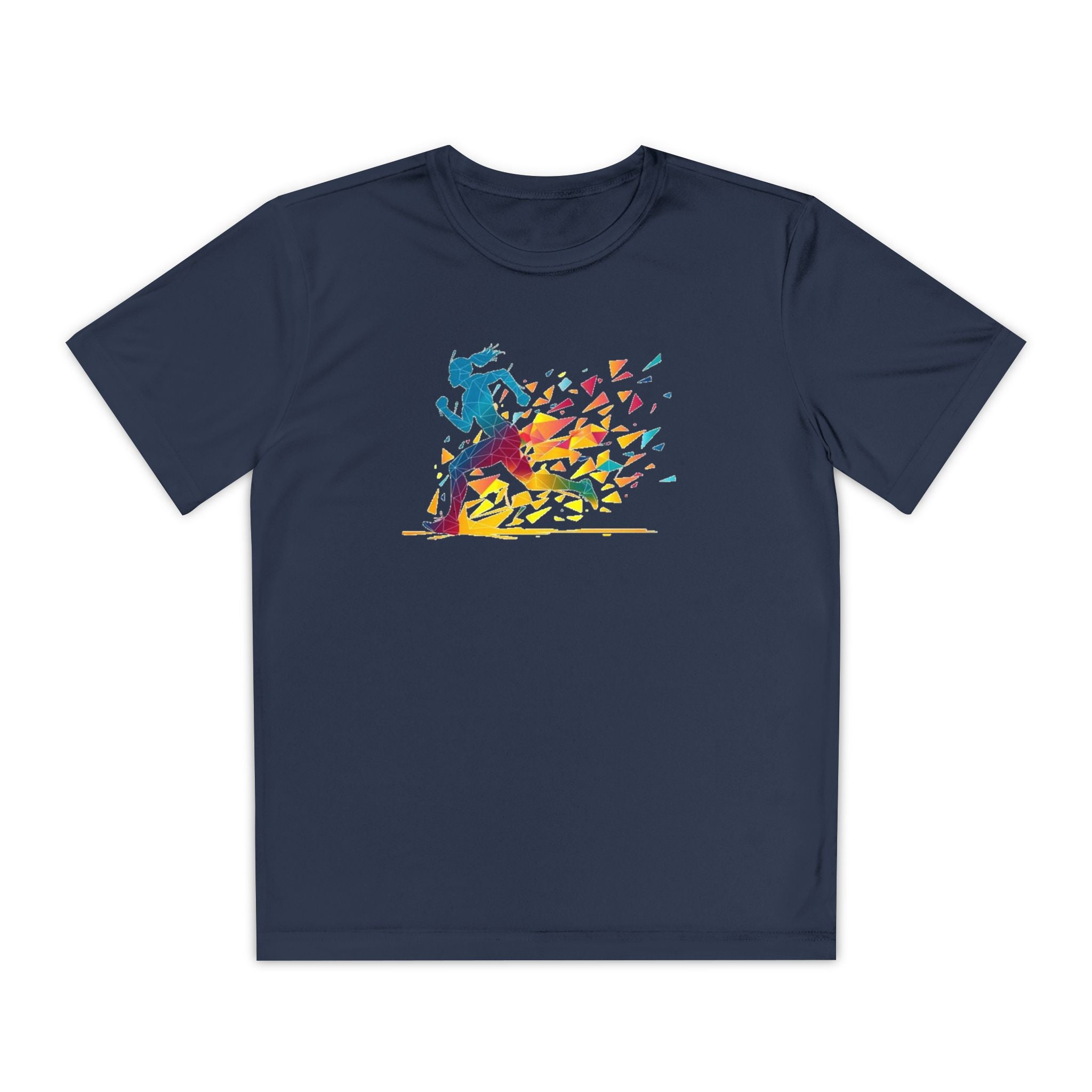 Running Youth T-Shirt Sports Graphic Tee, Cool Athletic Shirt for Kids, Perfect for Sports Events, Team Spirit