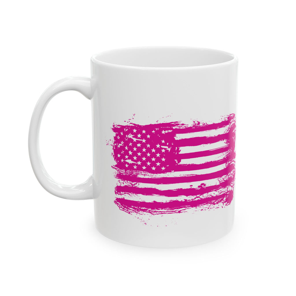 USA Pink Flag Patriotic Mug