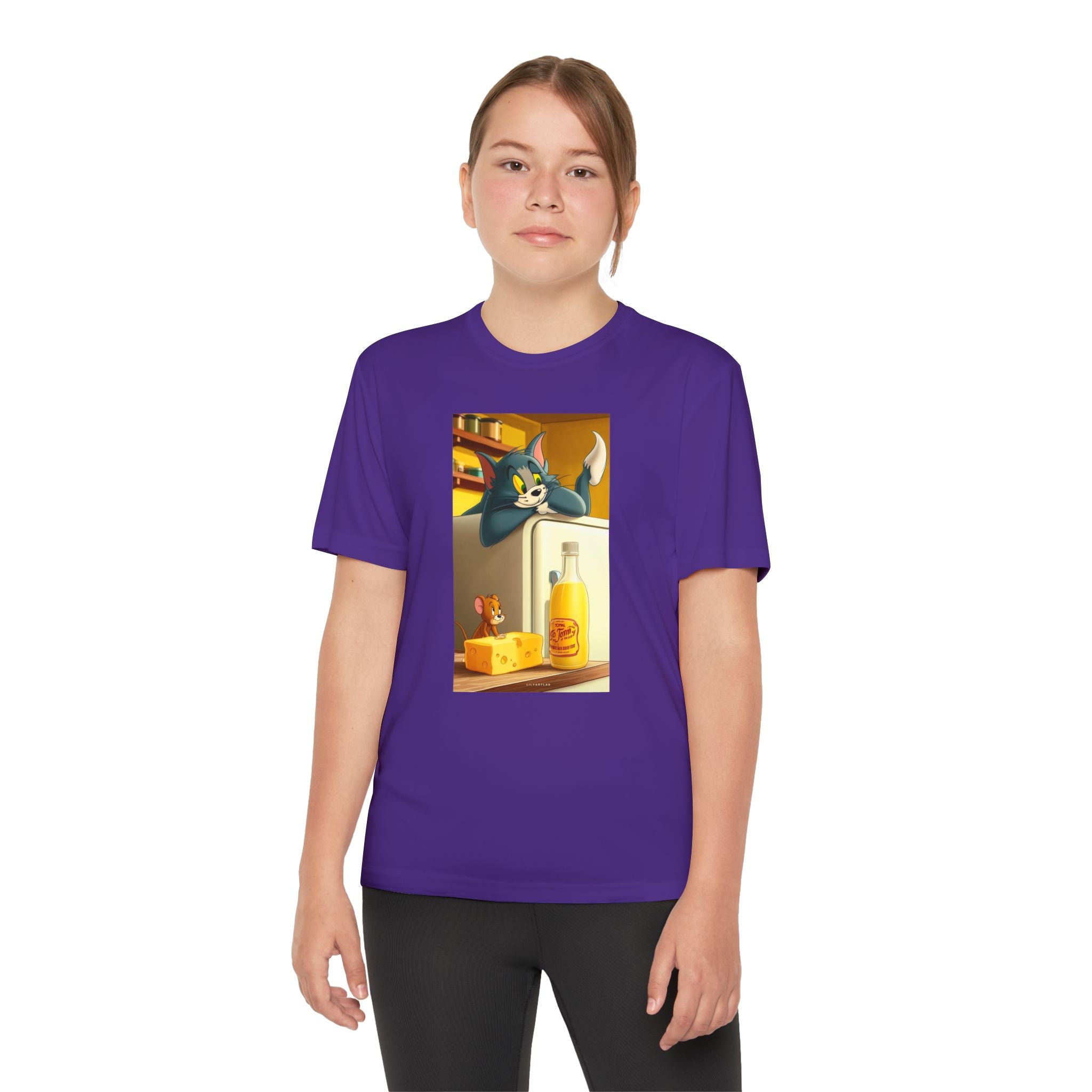 Youth Competitor Tee with Tom And Jerry design, Cartoon Graphic Kid's T-Shirt, Kids Tee, Children's Clothing, Funny Tee for Boys and Girls