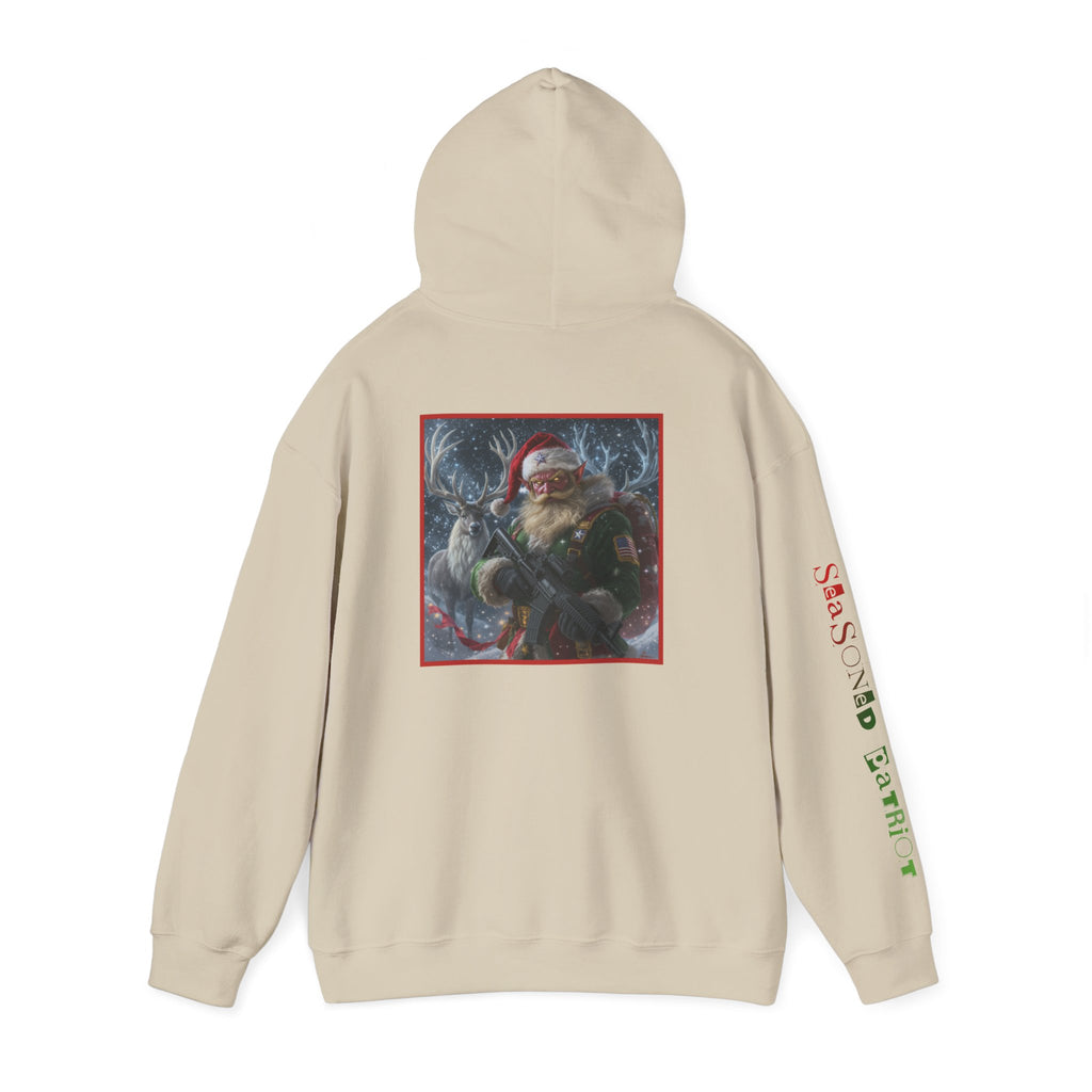 Christmas Elf Patriotic USA Hoodie, Sweatshirt, Unisex Hooded Pullover, Holiday Outerwear, Festive Winter Apparel