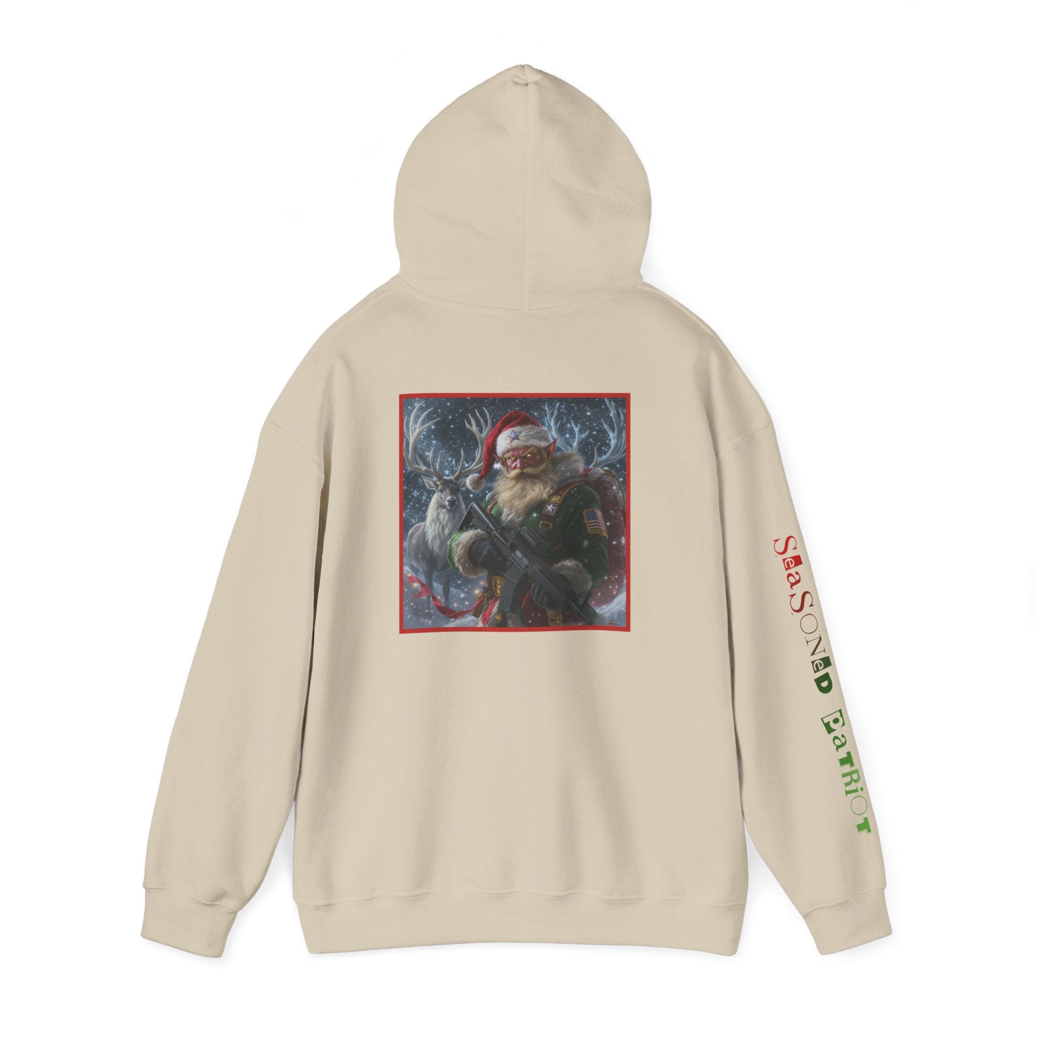 Christmas Elf Patriotic USA Hoodie, Sweatshirt, Unisex Hooded Pullover, Holiday Outerwear, Festive Winter Apparel