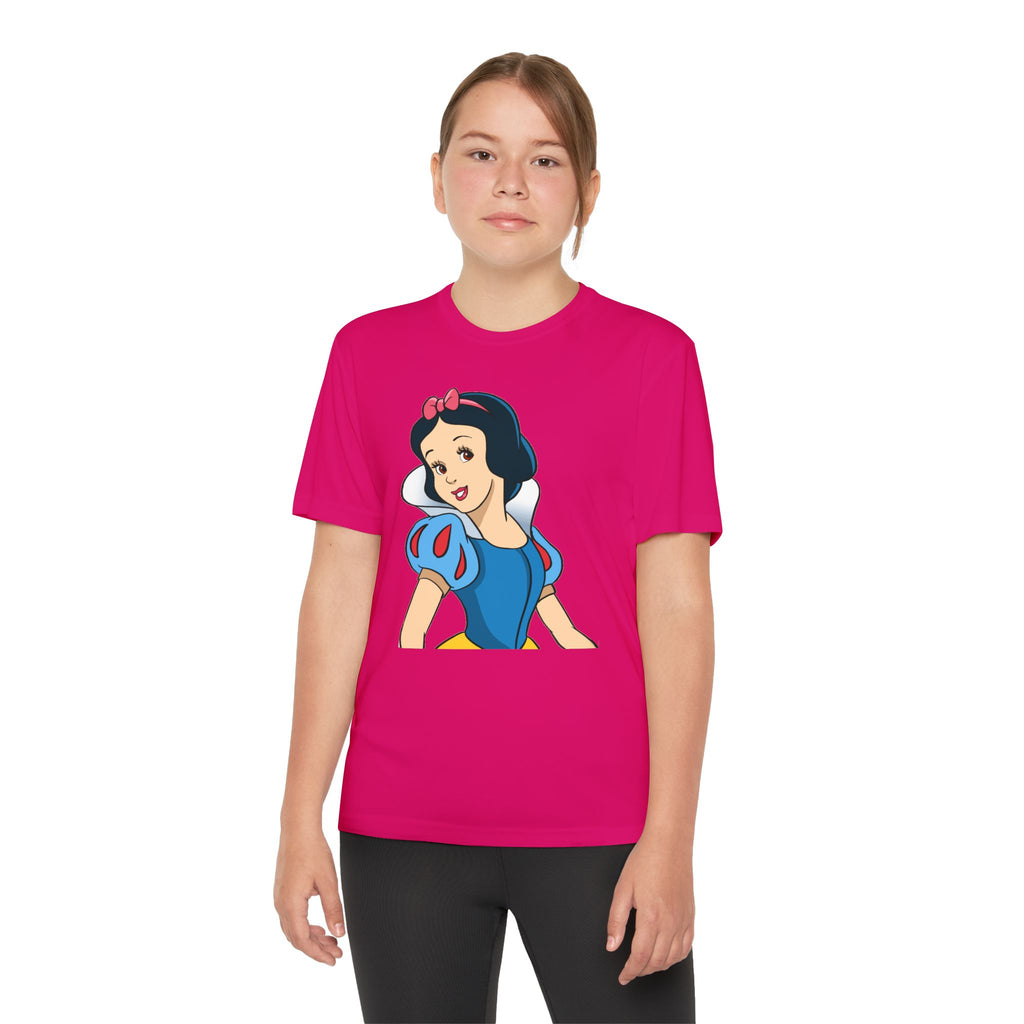 Snow White Youth T-Shirt Sports Graphic Tee, Cool Athletic Shirt for Kids, Perfect for Sports Events, Team Spirit