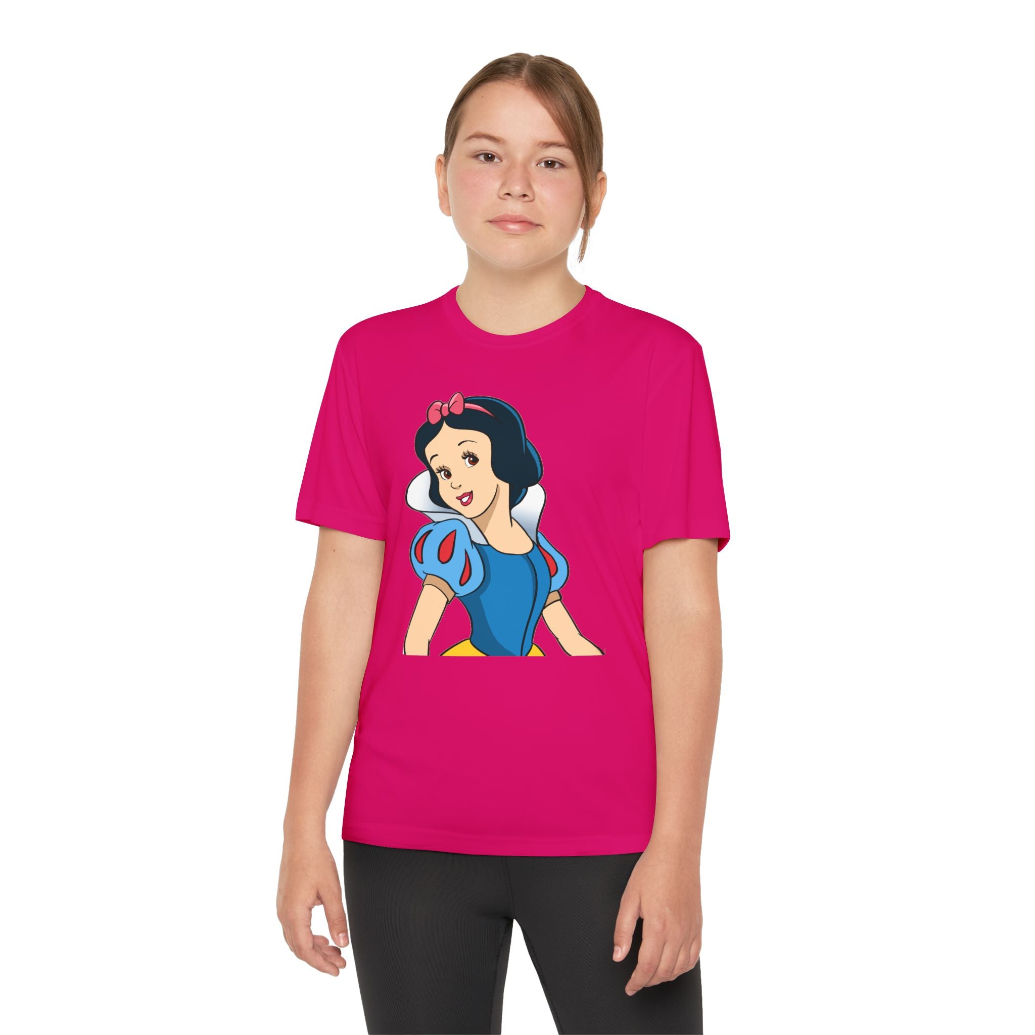 Snow White Youth T-Shirt Sports Graphic Tee, Cool Athletic Shirt for Kids, Perfect for Sports Events, Team Spirit