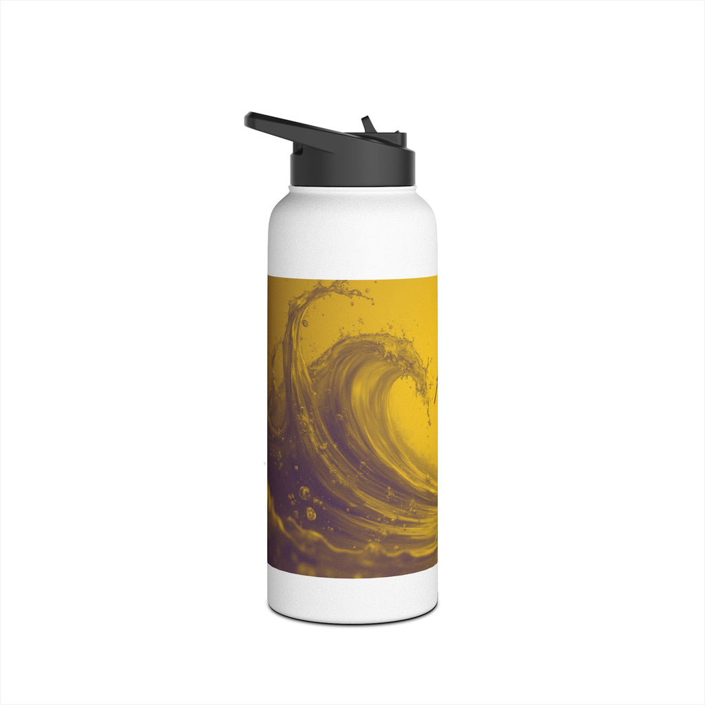 Aqua Wave Stainless Steel Water Bottle, Hydration Gift, Outdoor Adventure, Beach Vibes, Eco-Friendly, Travel Companion