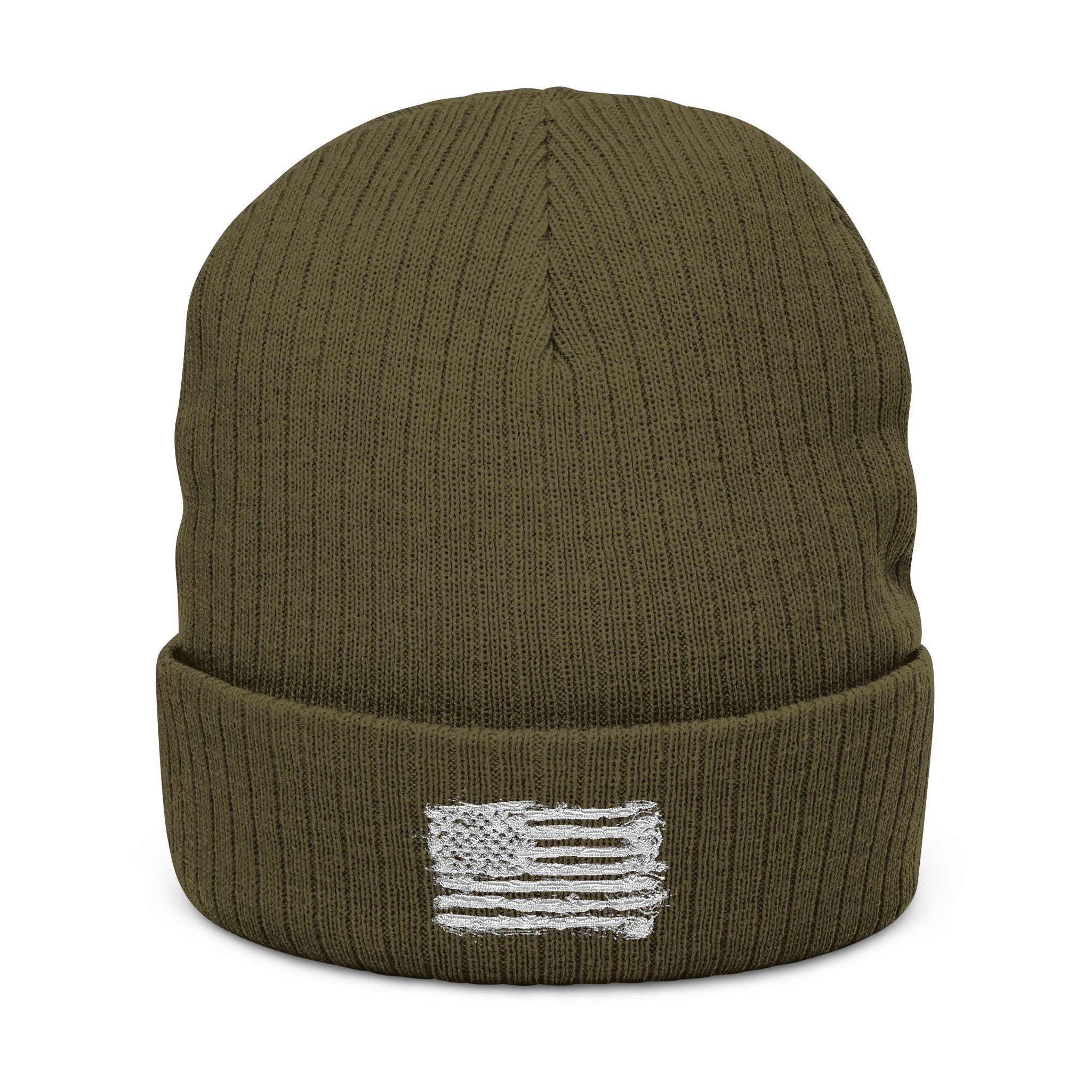 Stylish Embroidered Beanie with Patriotic Flag Design | Winter Hat, Cozy Headwear, Gifts for Him, Outdoor Apparel, Fashionable Knitwear