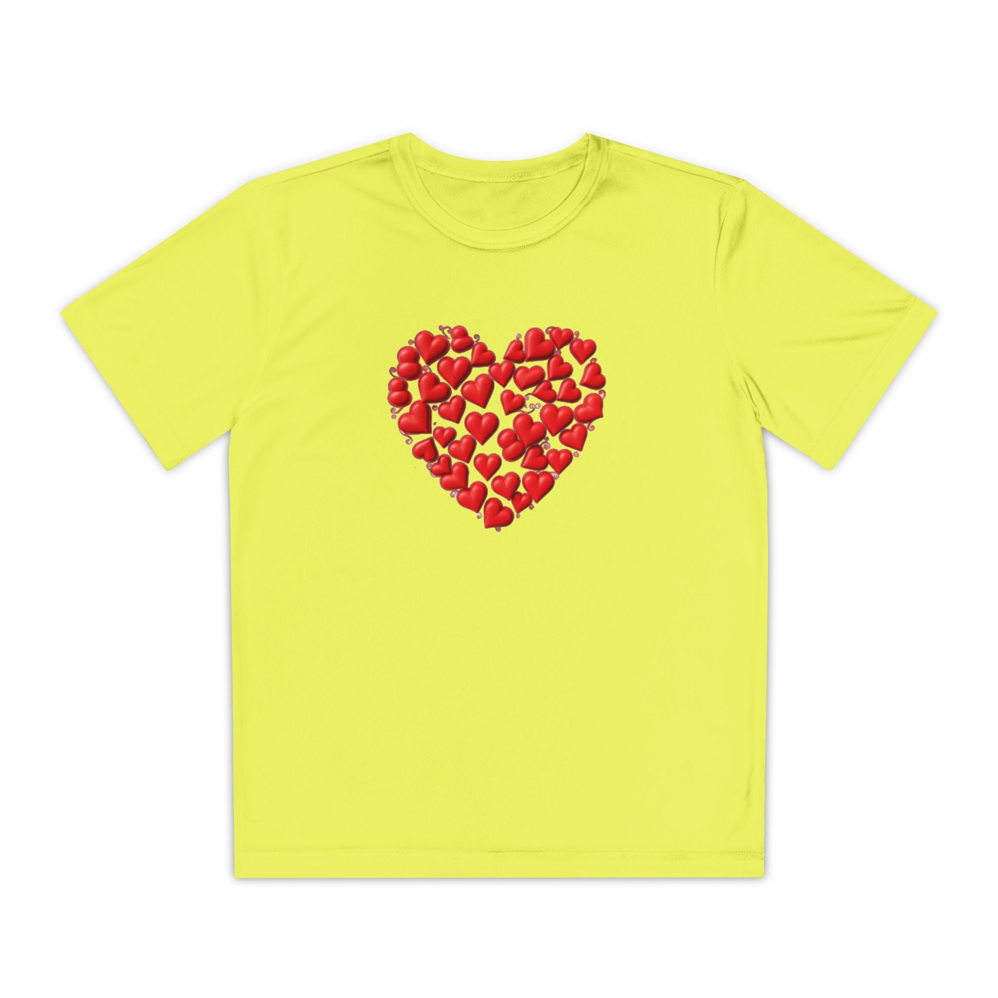 Heart Youth T-Shirt Sports Graphic Tee, Cool Athletic Shirt for Kids, Perfect for Sports Events, Team Spirit